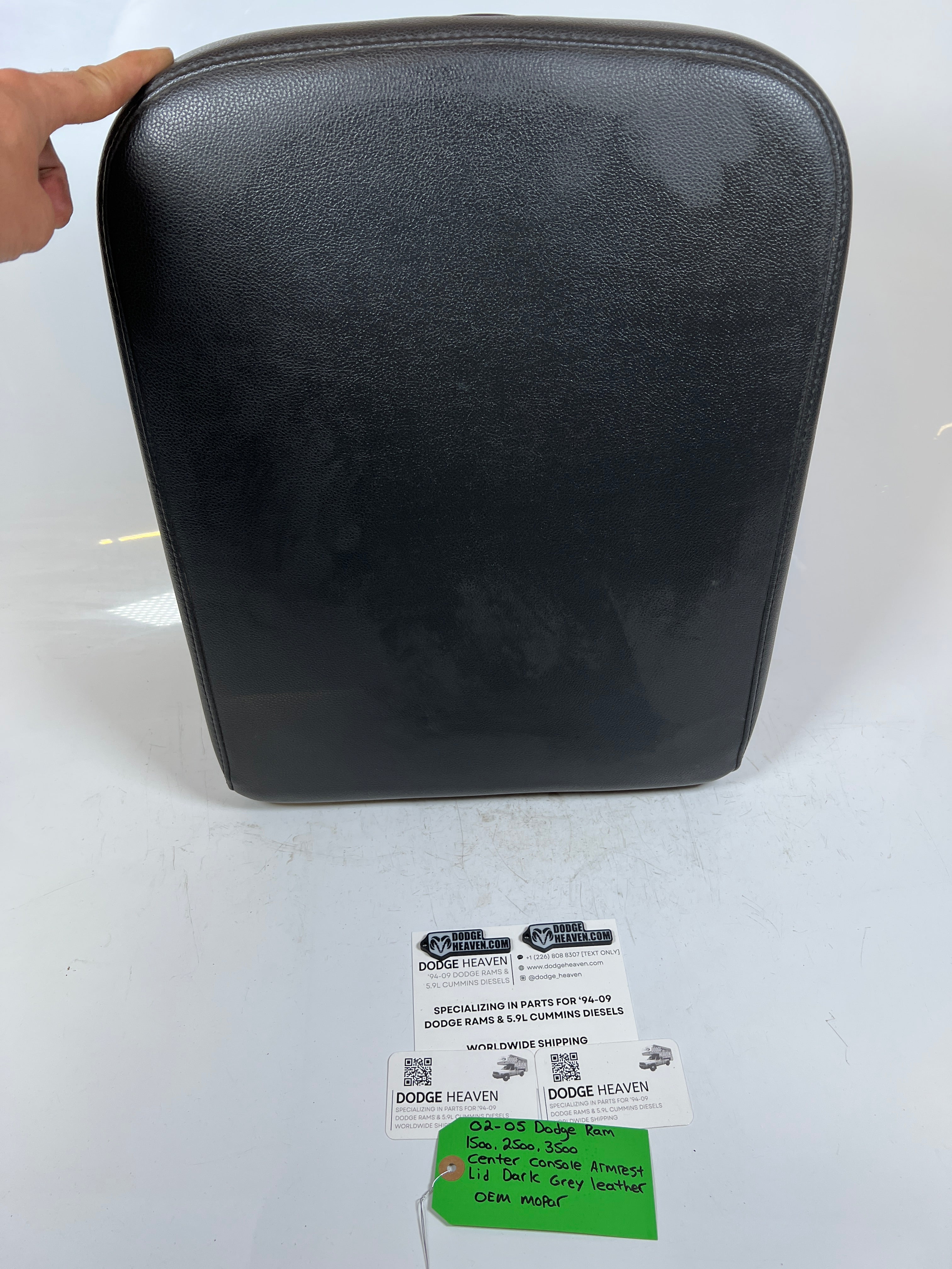 2002-2005 Dodge Ram 1500-3500 Center Console Armrest Lid Dark Grey Leather