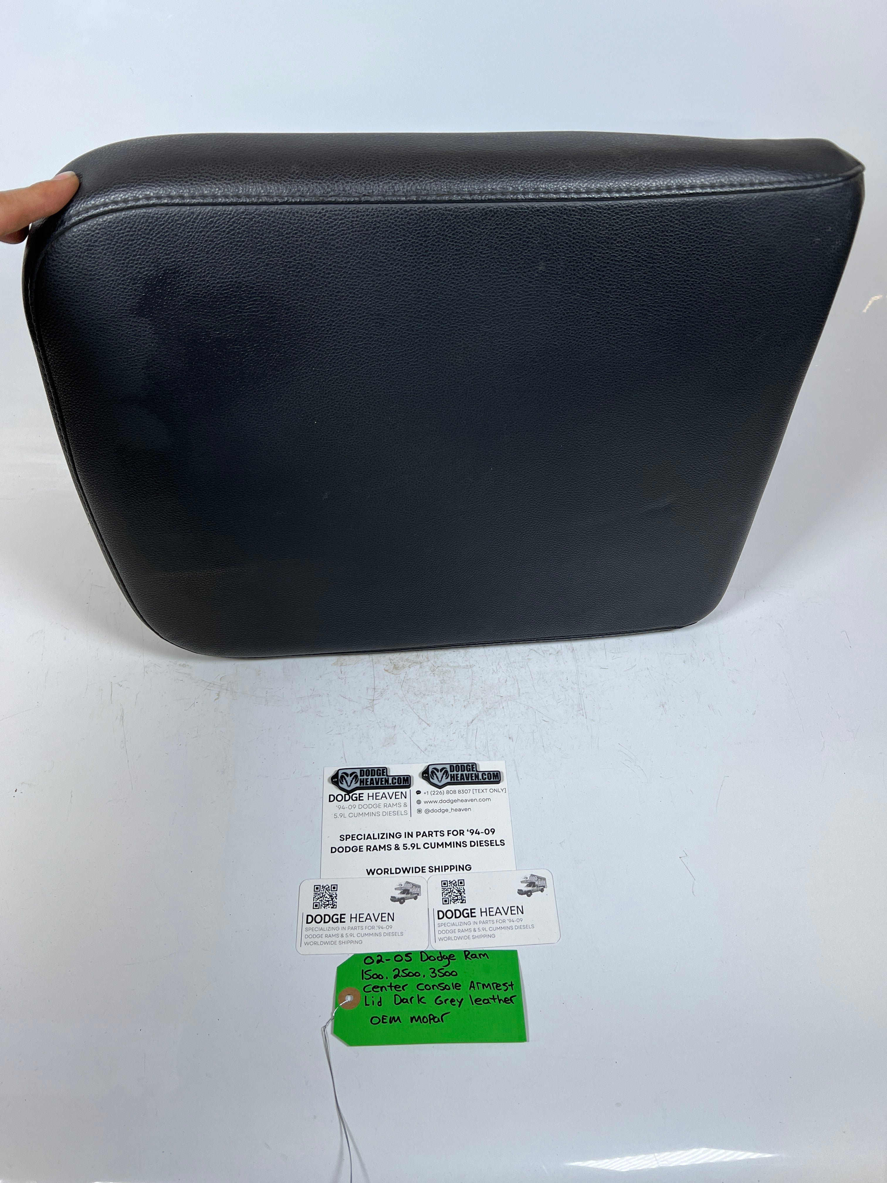 2002-2005 Dodge Ram 1500-3500 Center Console Armrest Lid Dark Grey Leather