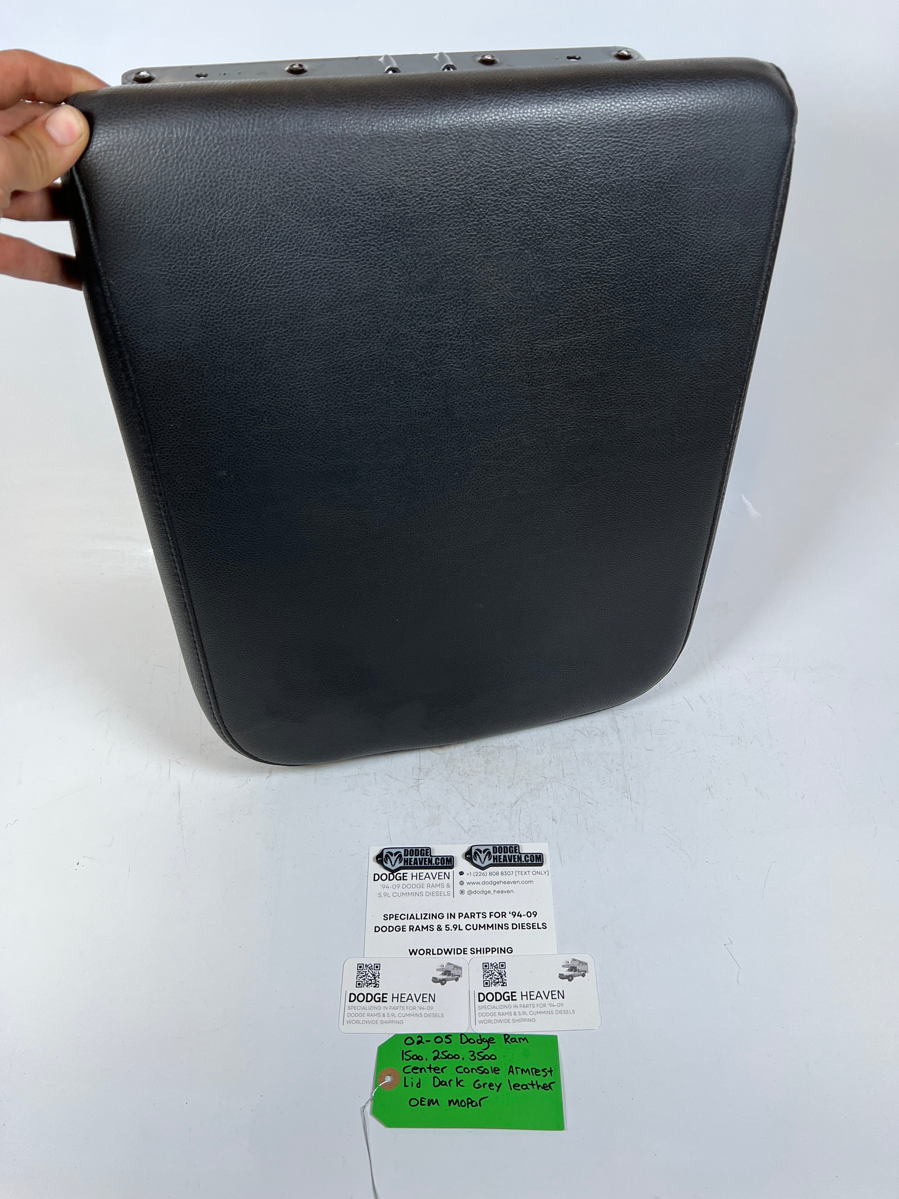 2002-2005 Dodge Ram 1500-3500 Center Console Armrest Lid Dark Grey Leather