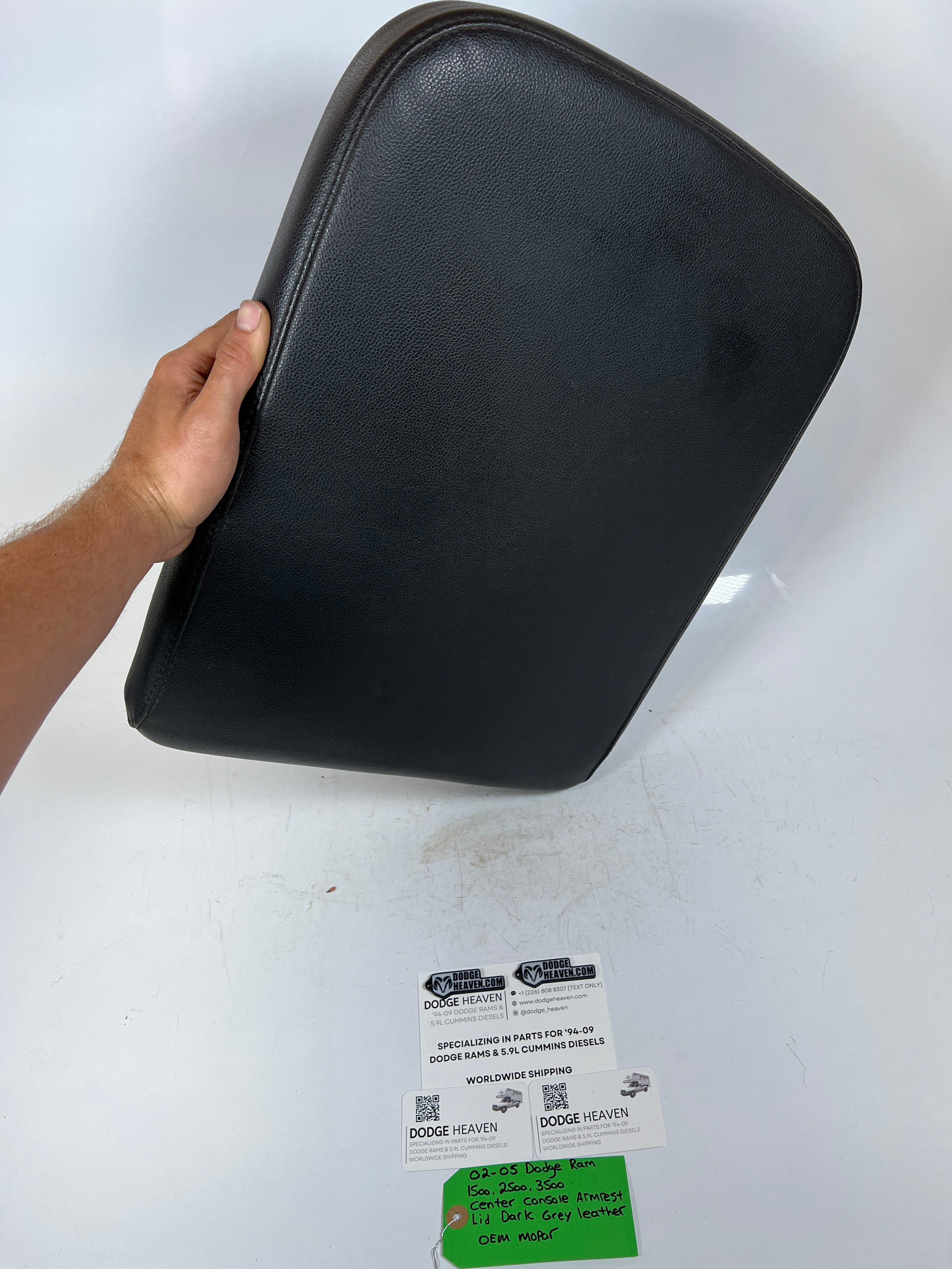 2002-2005 Dodge Ram 1500-3500 Center Console Armrest Lid Dark Grey Leather