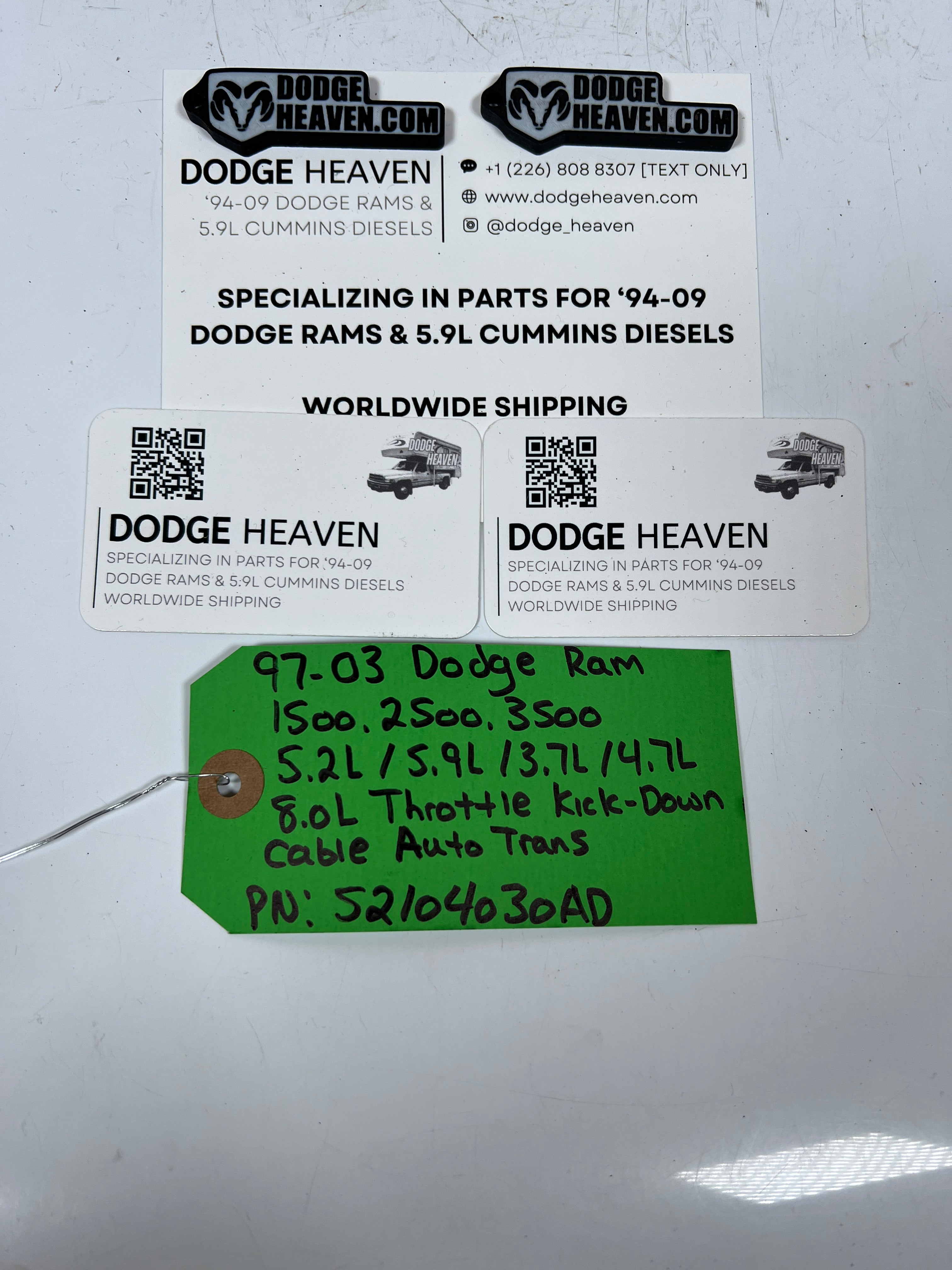 1997-2003 Dodge Ram Throttle Kick Down Cable Throttle Valve