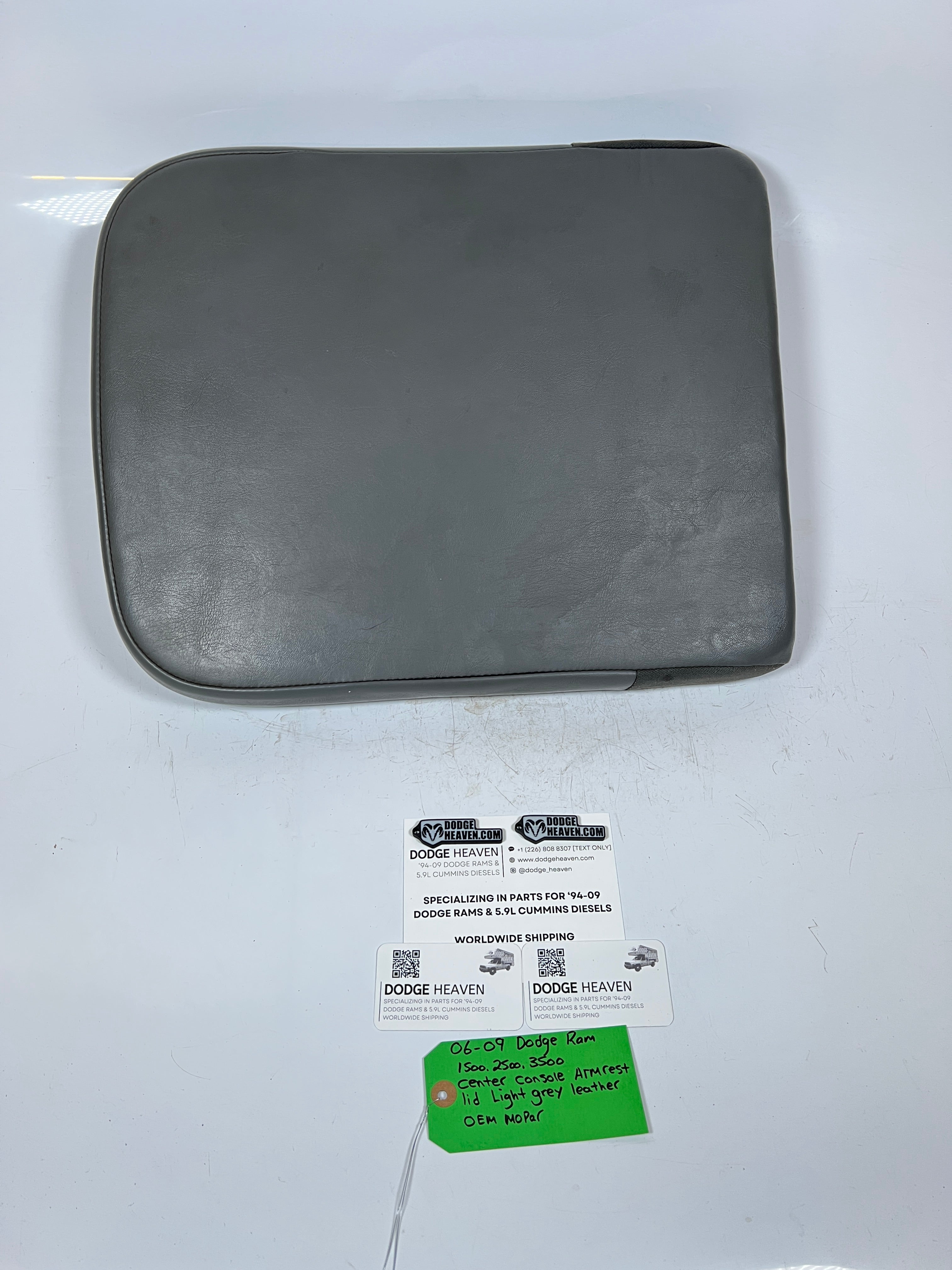 2006-2009 Dodge Ram Center Console Armrest Lid Light Grey Leather