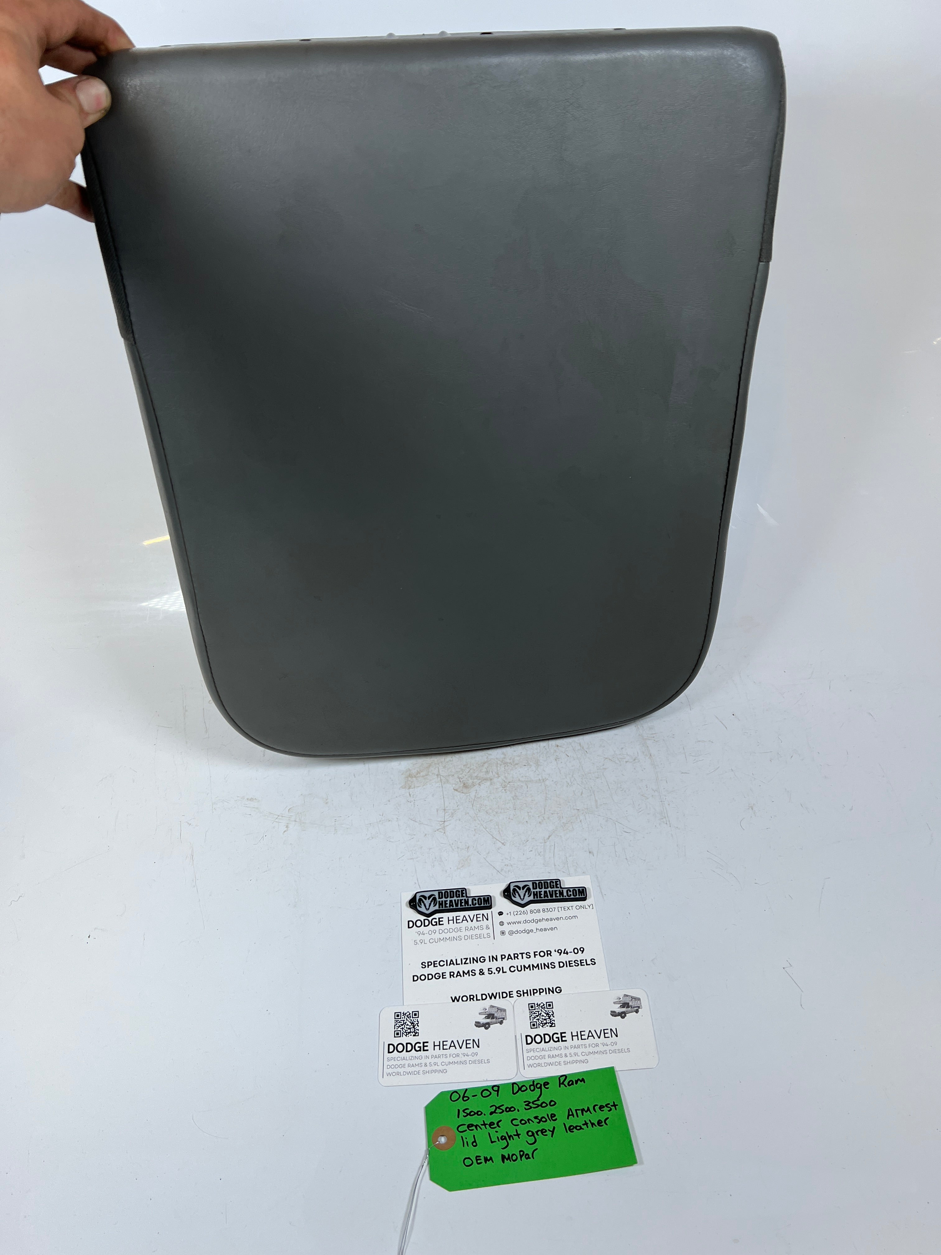 2006-2009 Dodge Ram Center Console Armrest Lid Light Grey Leather