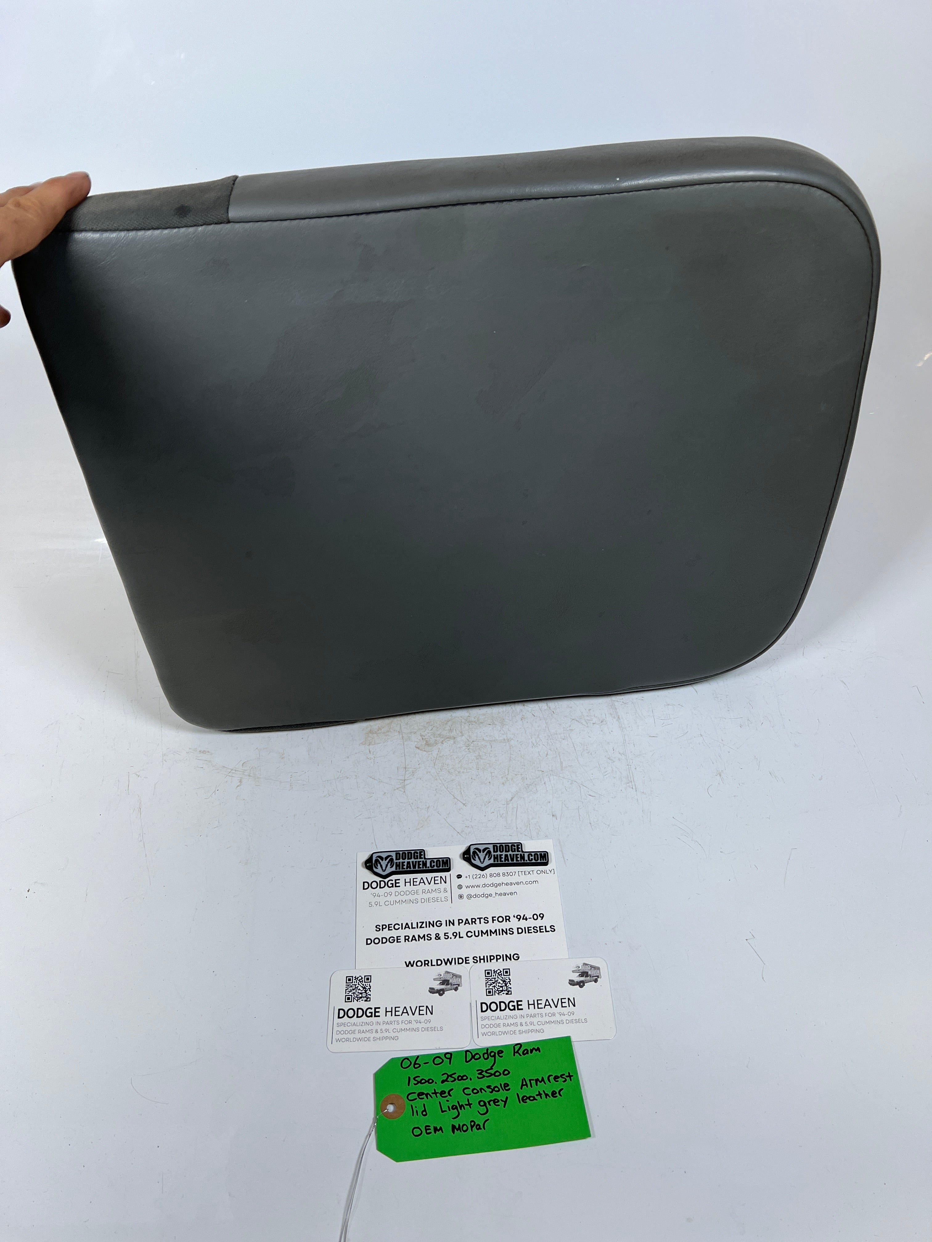 2006-2009 Dodge Ram Center Console Armrest Lid Light Grey Leather