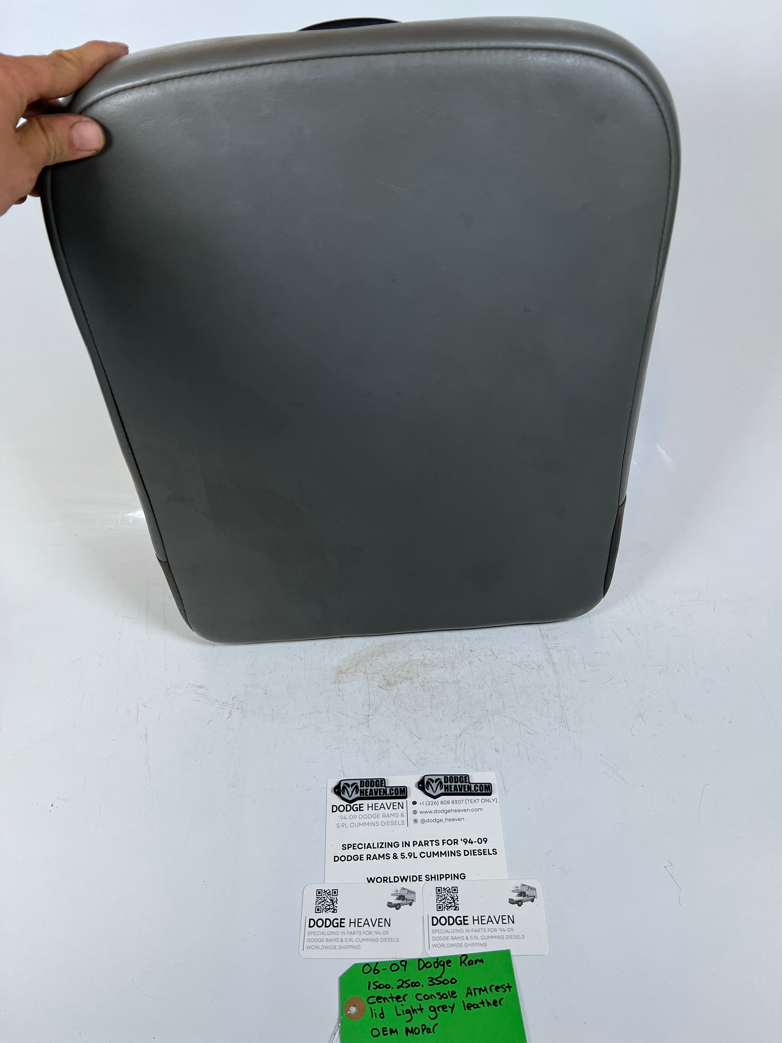 2006-2009 Dodge Ram Center Console Armrest Lid Light Grey Leather
