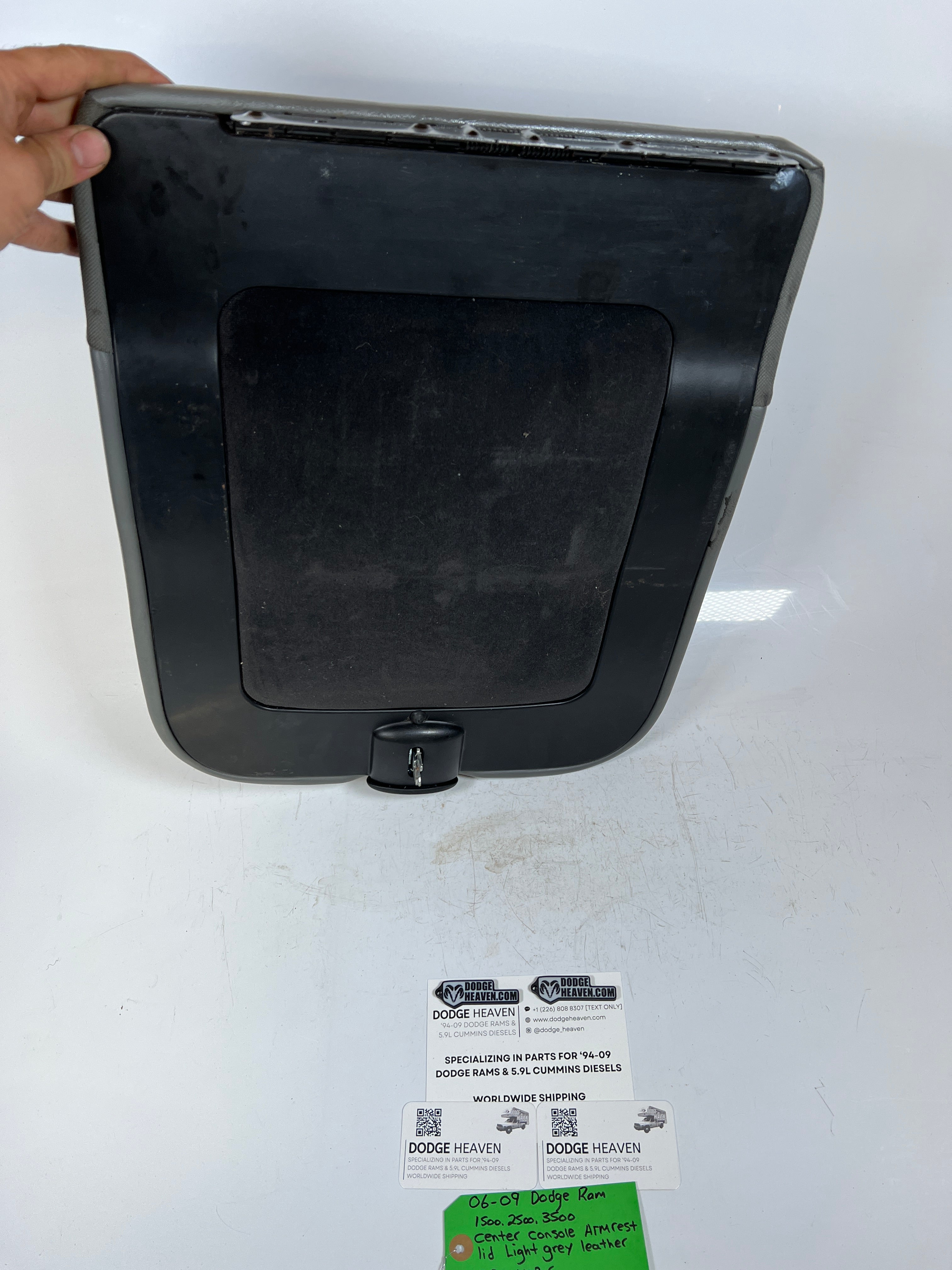 2006-2009 Dodge Ram Center Console Armrest Lid Light Grey Leather