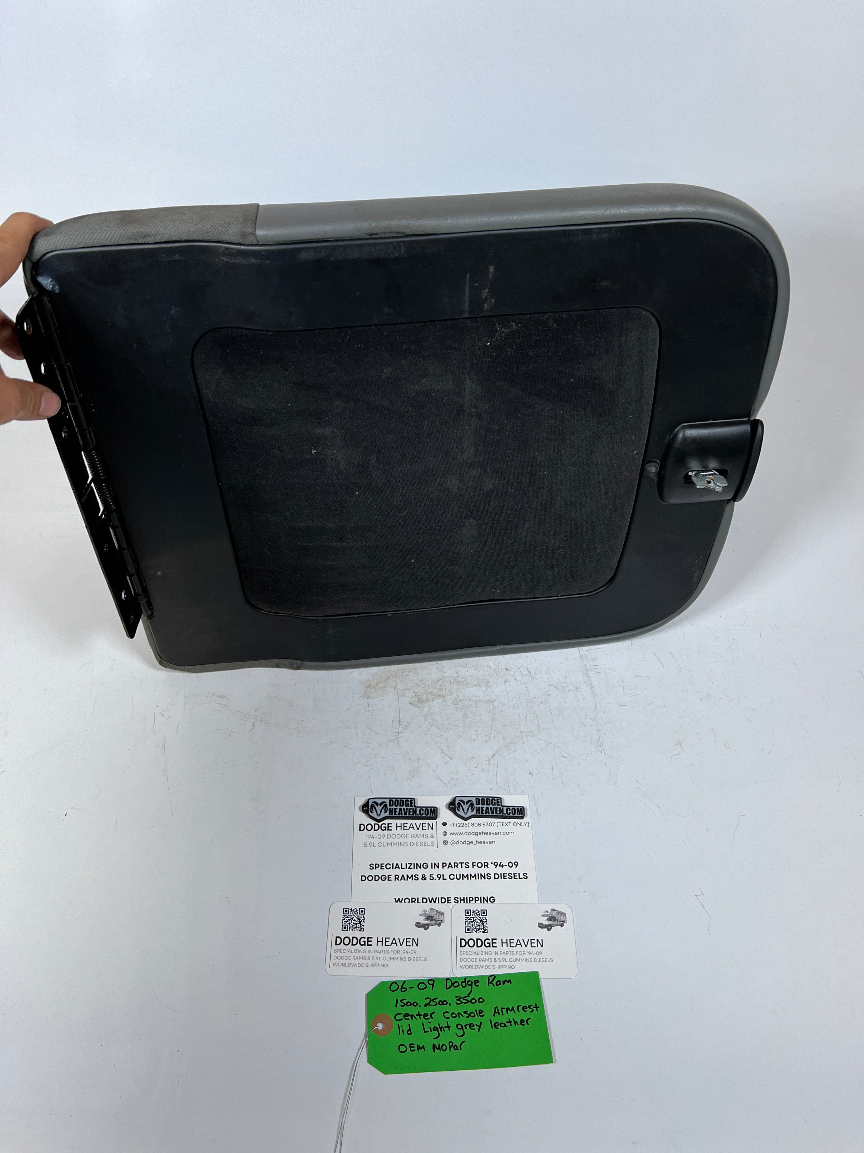 2006-2009 Dodge Ram Center Console Armrest Lid Light Grey Leather
