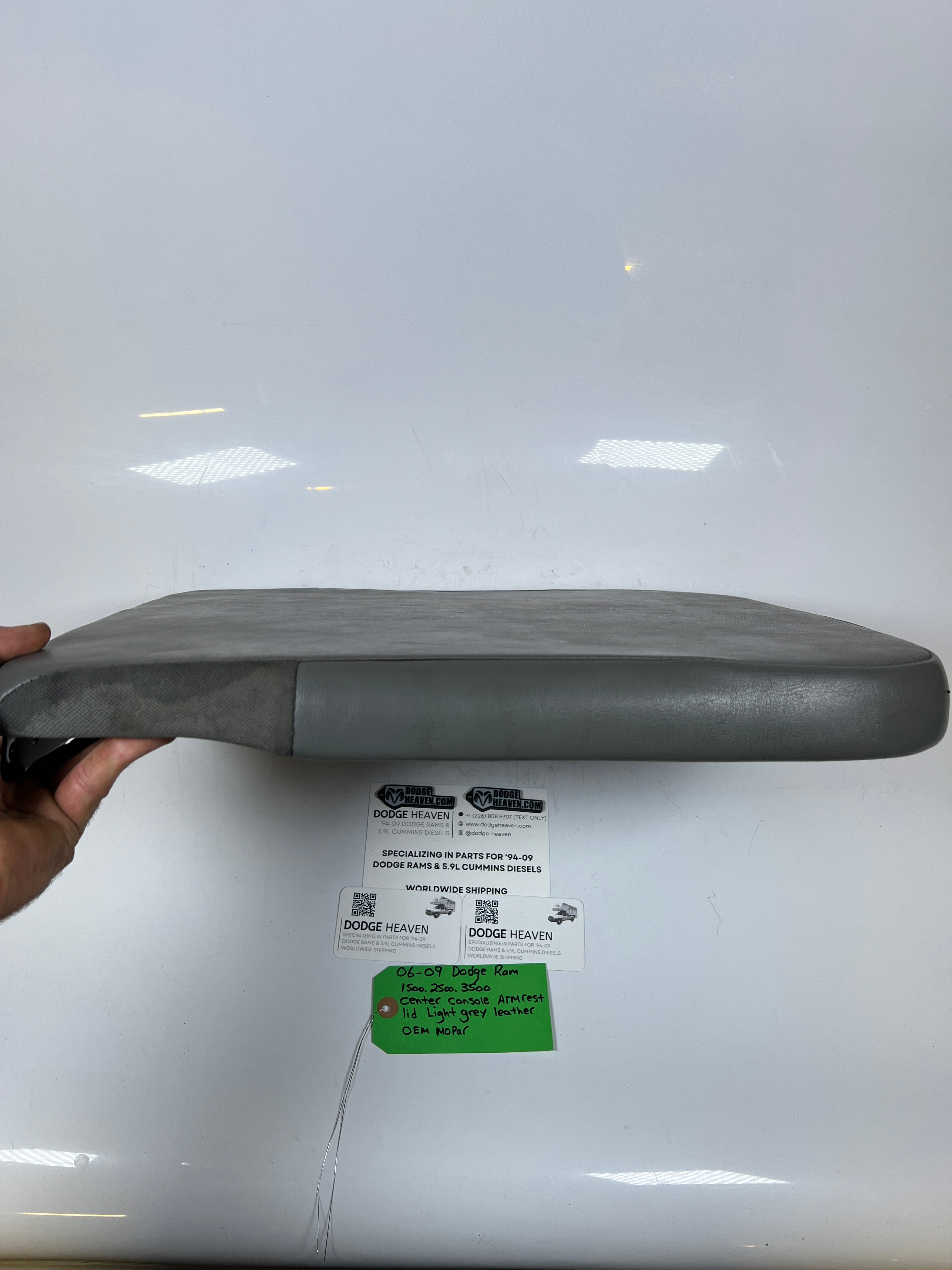 2006-2009 Dodge Ram Center Console Armrest Lid Light Grey Leather