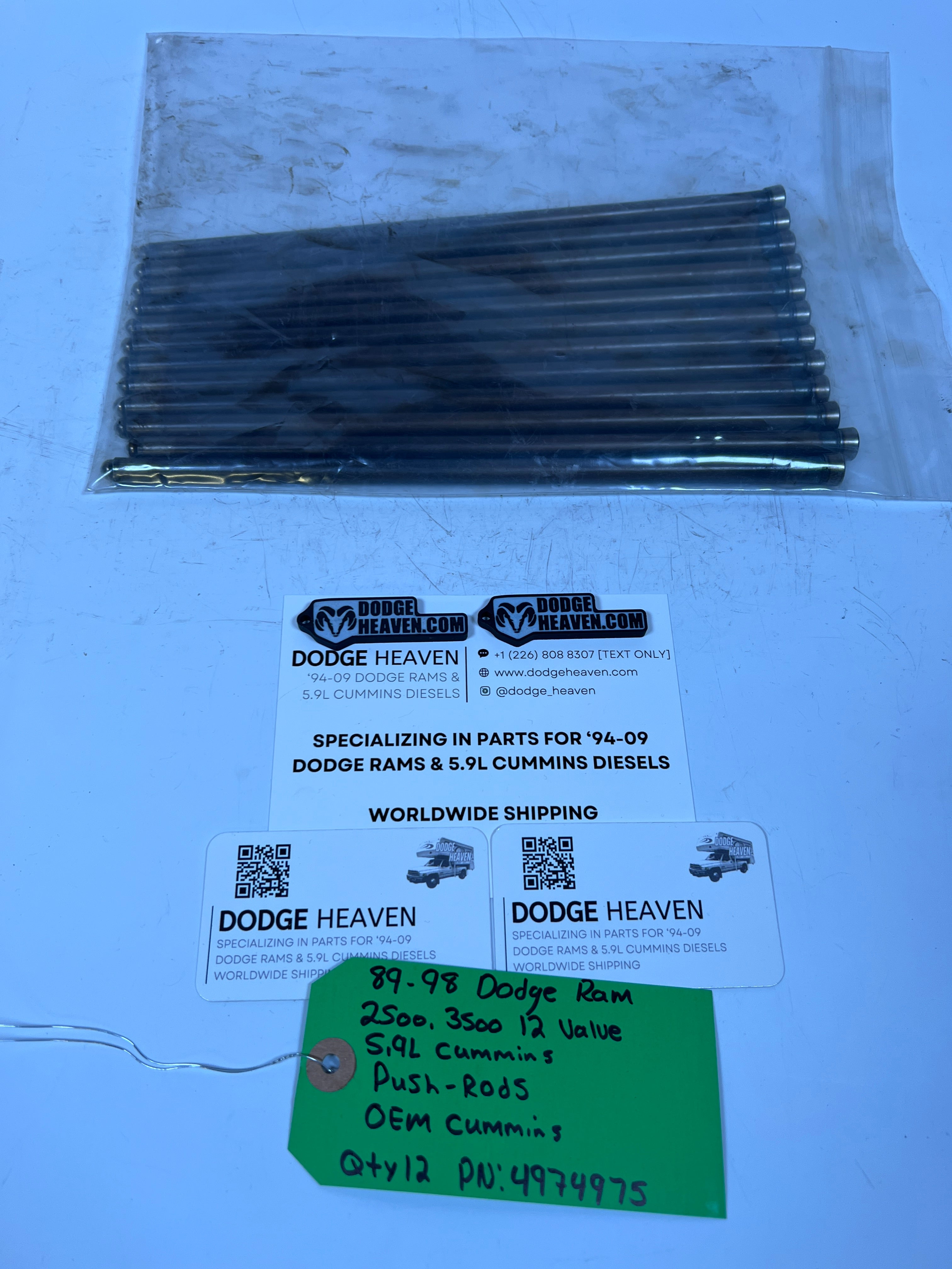 1989-1998 Dodge Ram 12 Valve 5.9L Cummins Push-Rods QTY 12