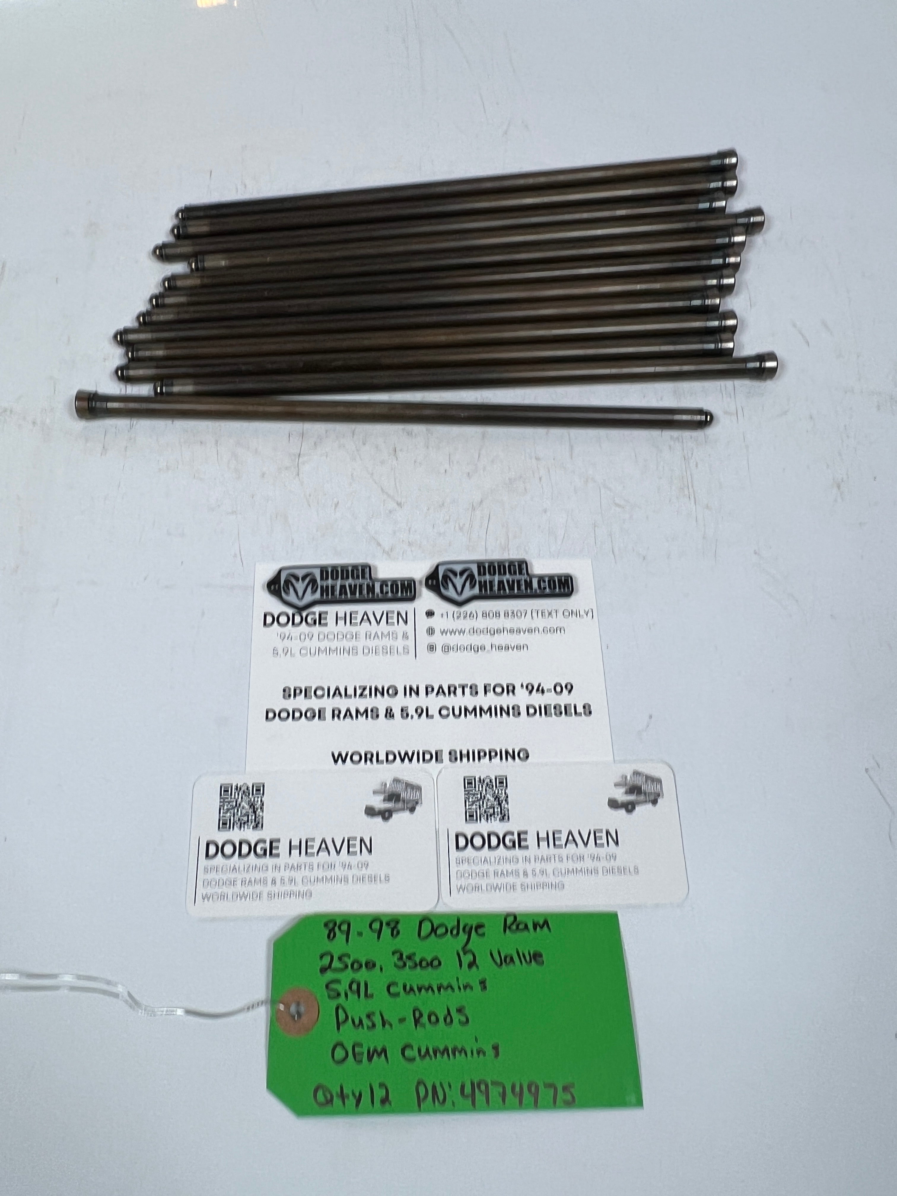 1989-1998 Dodge Ram 12 Valve 5.9L Cummins Push-Rods QTY 12