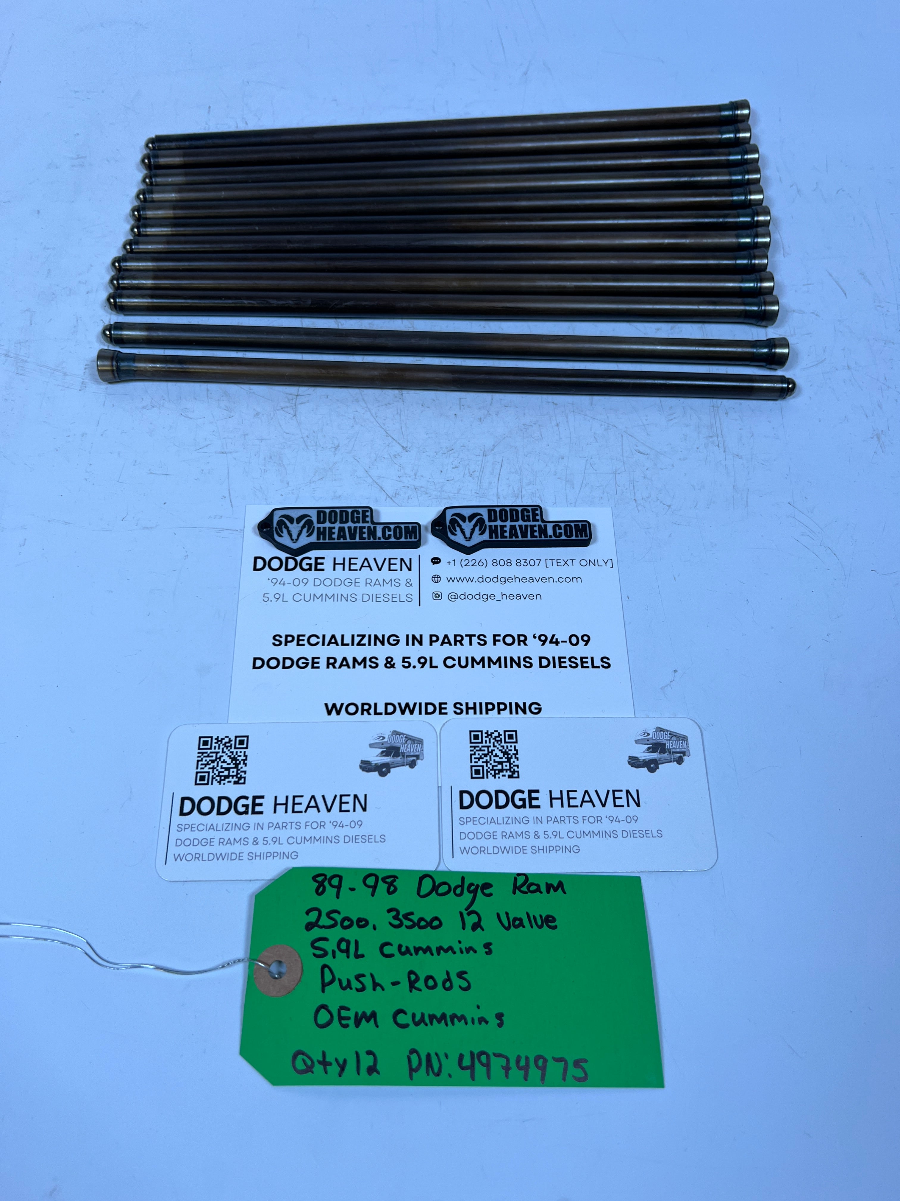 1989-1998 Dodge Ram 12 Valve 5.9L Cummins Push-Rods QTY 12