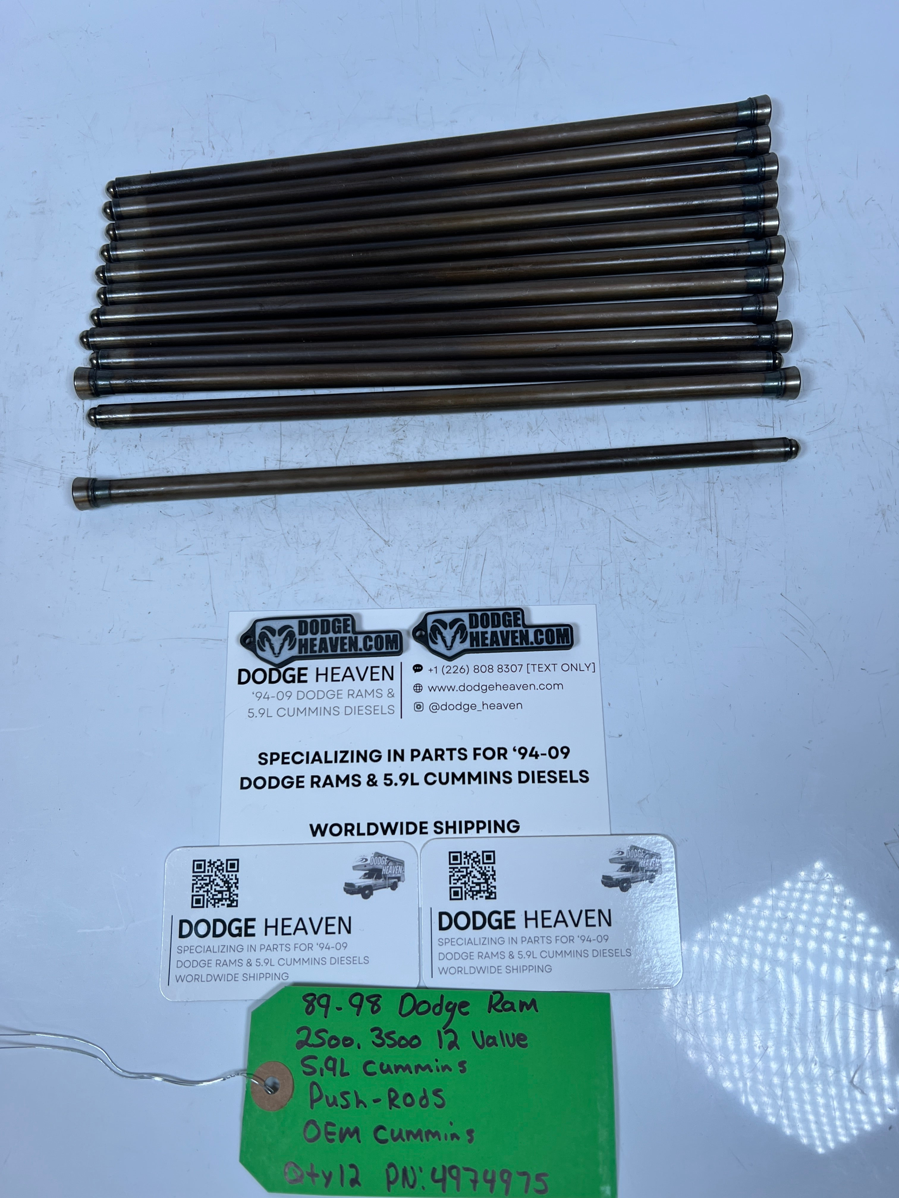 1989-1998 Dodge Ram 12 Valve 5.9L Cummins Push-Rods QTY 12