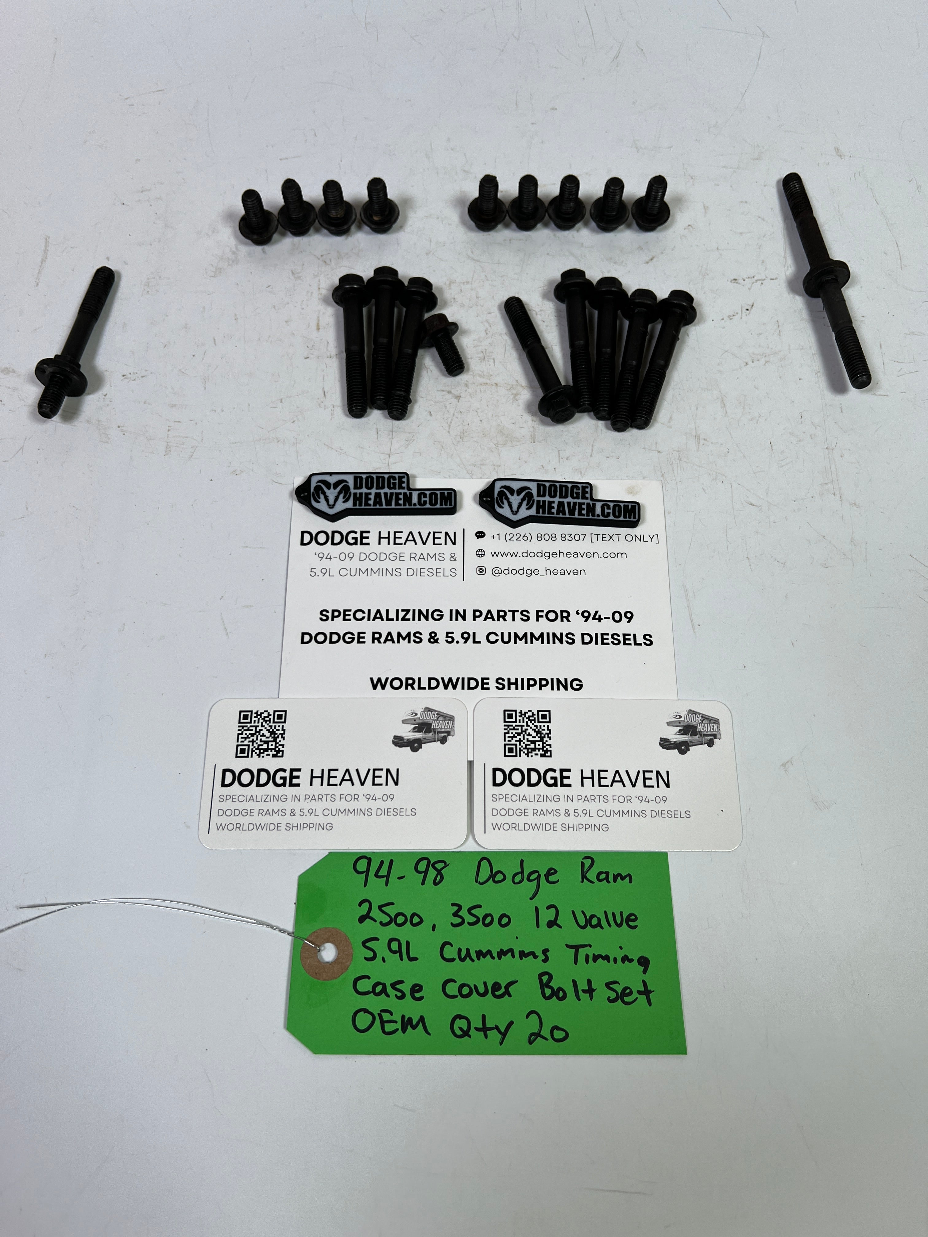 1994-1998 Dodge Ram 12 Valve 5.9L Cummins Timing Cover Bolt Set QTY 21