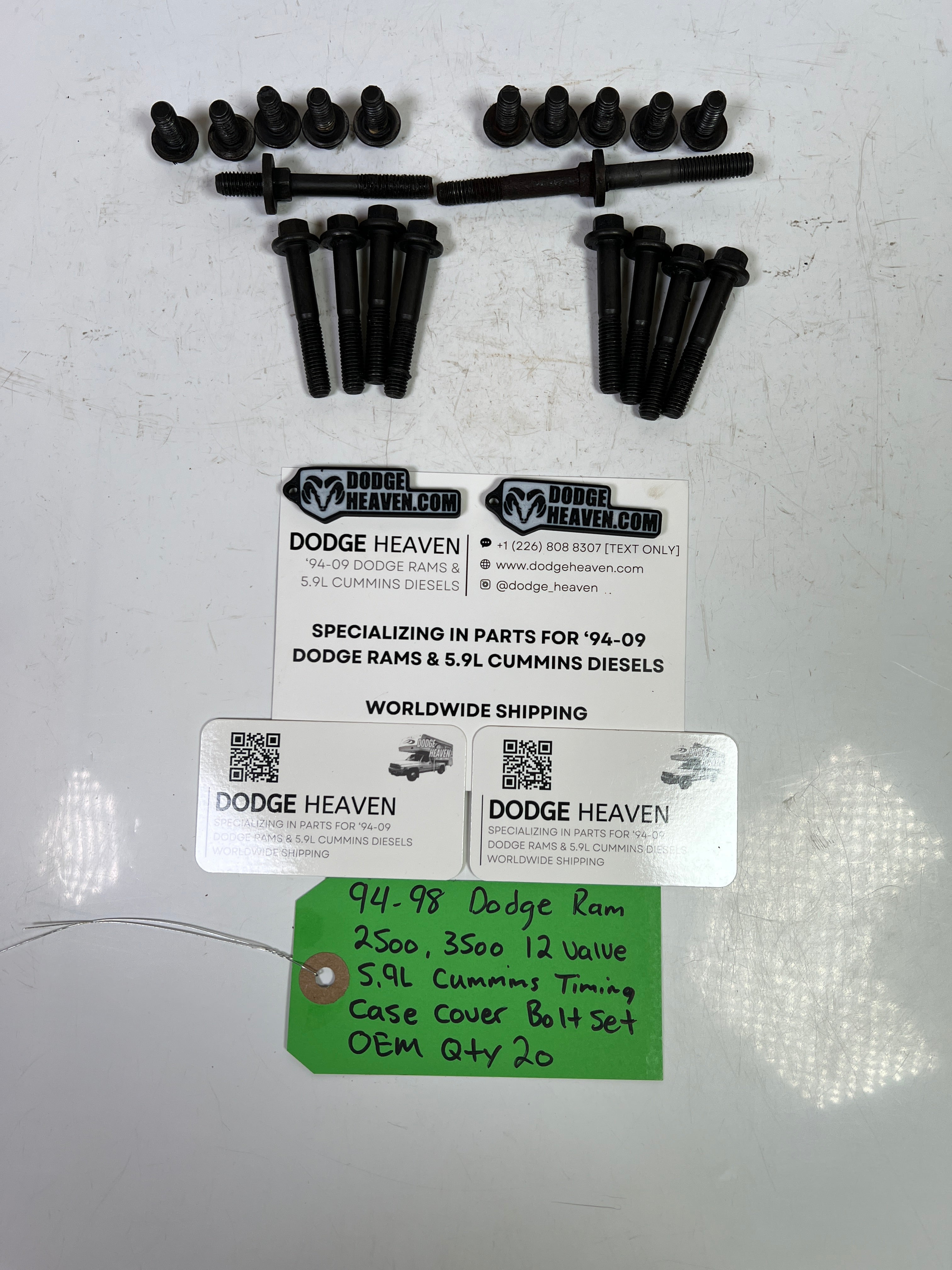 1994-1998 Dodge Ram 12 Valve 5.9L Cummins Timing Cover Bolt Set QTY 21
