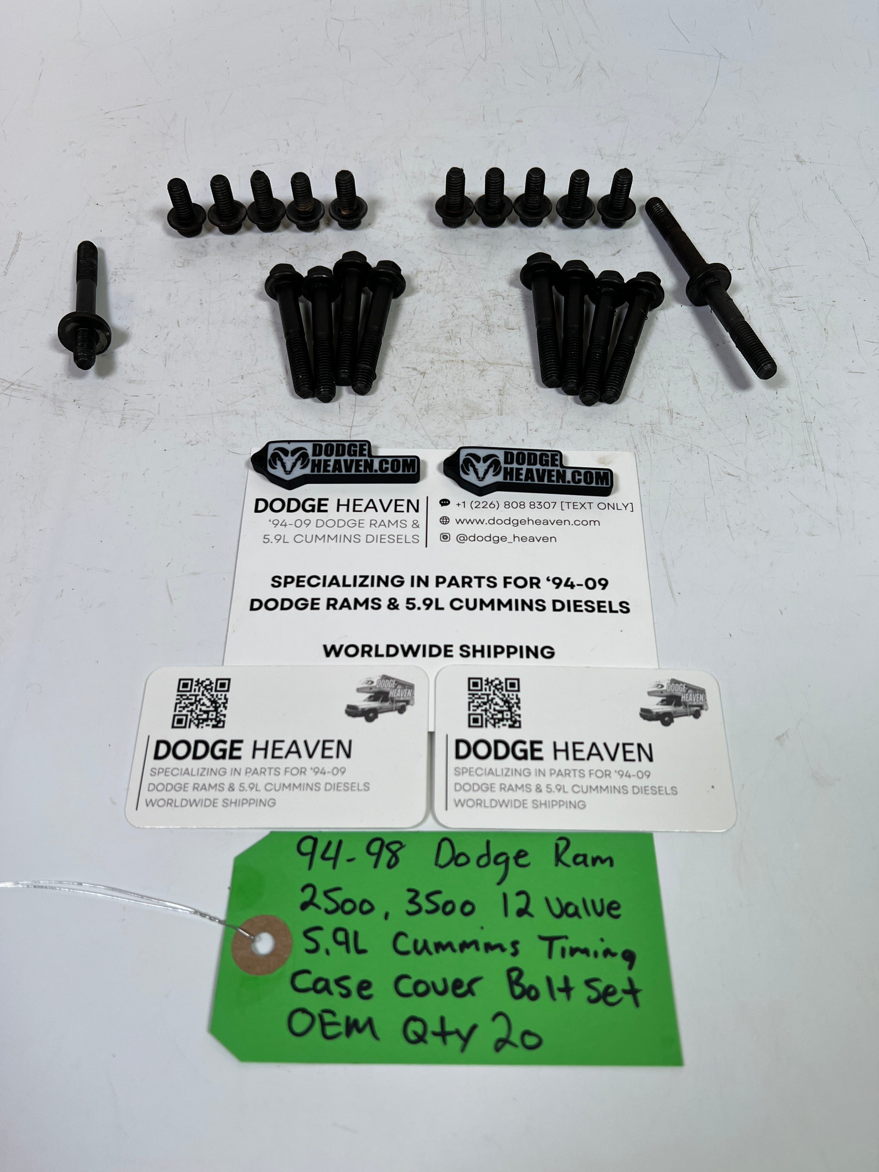 1994-1998 Dodge Ram 12 Valve 5.9L Cummins Timing Cover Bolt Set QTY 21