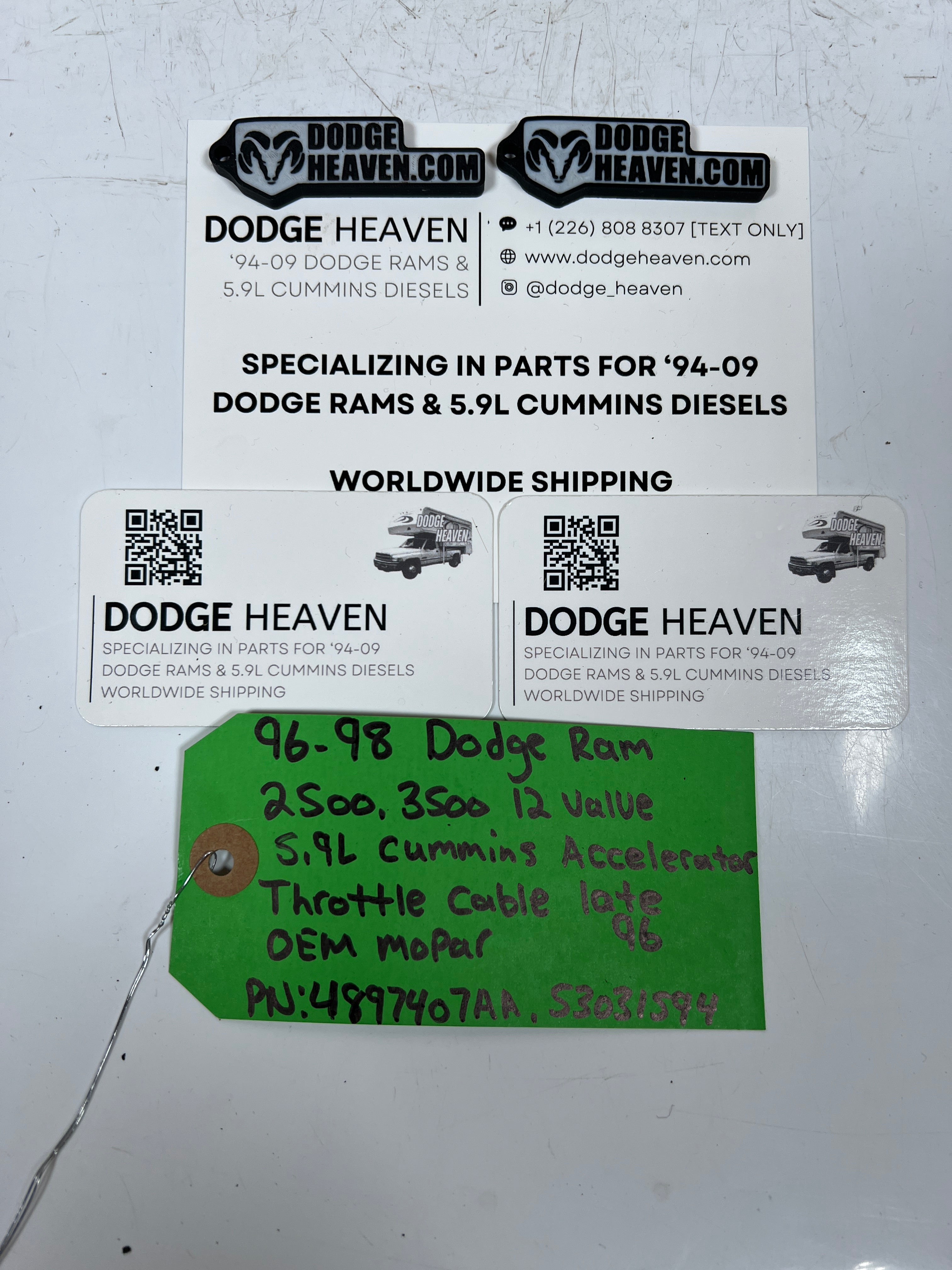 1996-1998 Dodge Ram 12V 5.9L Cummins Accelerator Throttle Cable