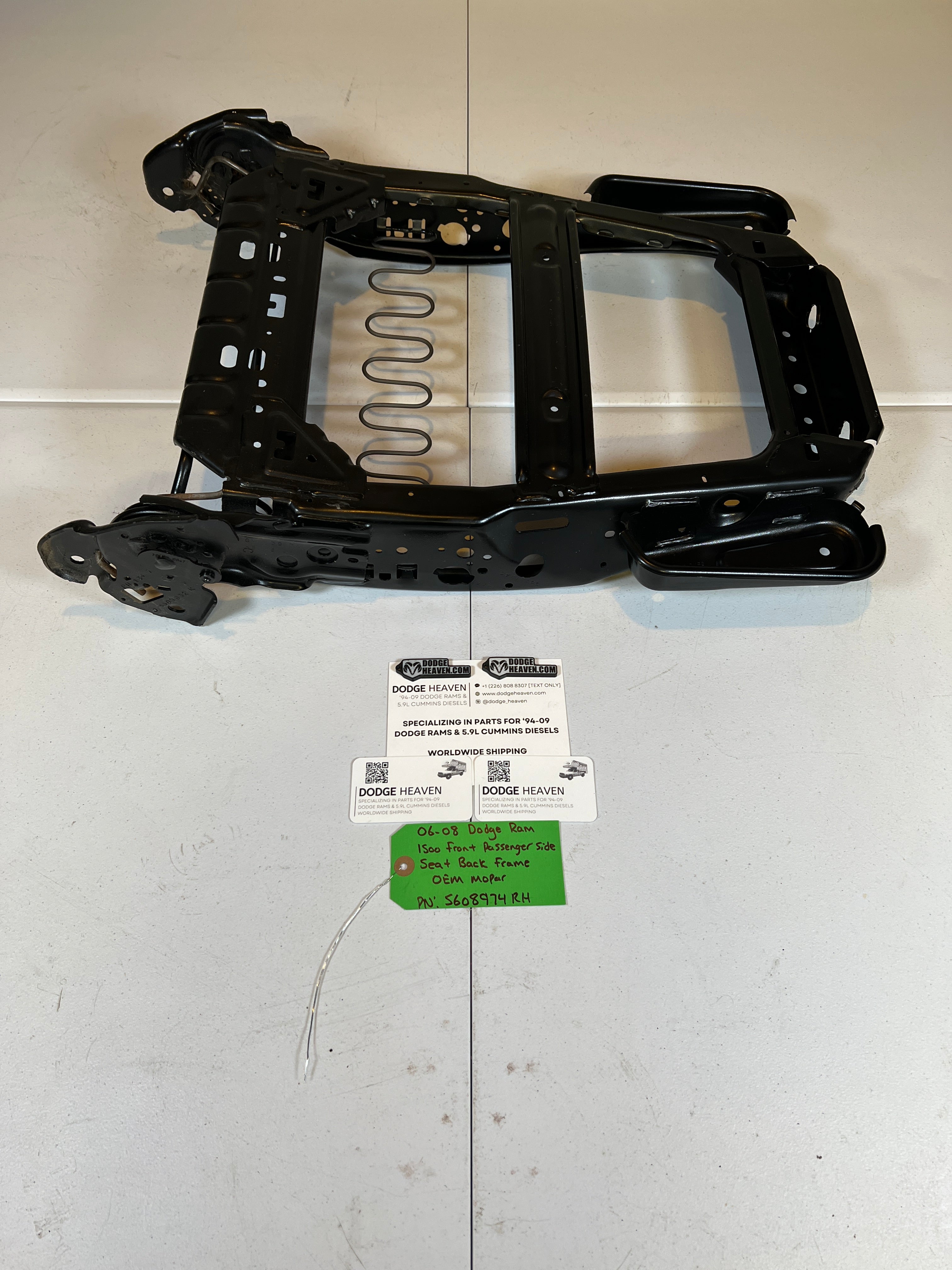 2006-2008 Dodge Ram 1500 Front Passenger Side Seat Back Frame