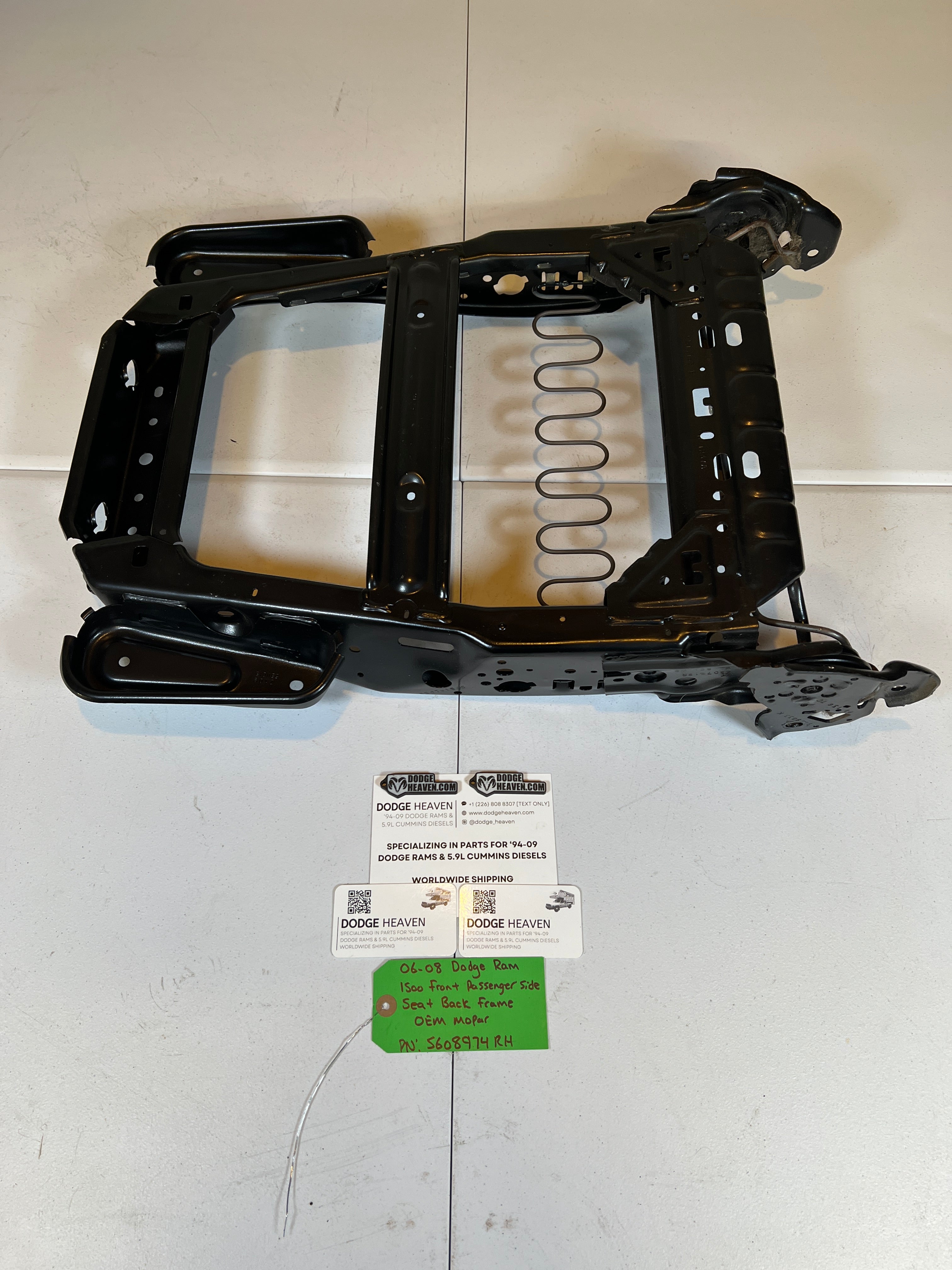2006-2008 Dodge Ram 1500 Front Passenger Side Seat Back Frame