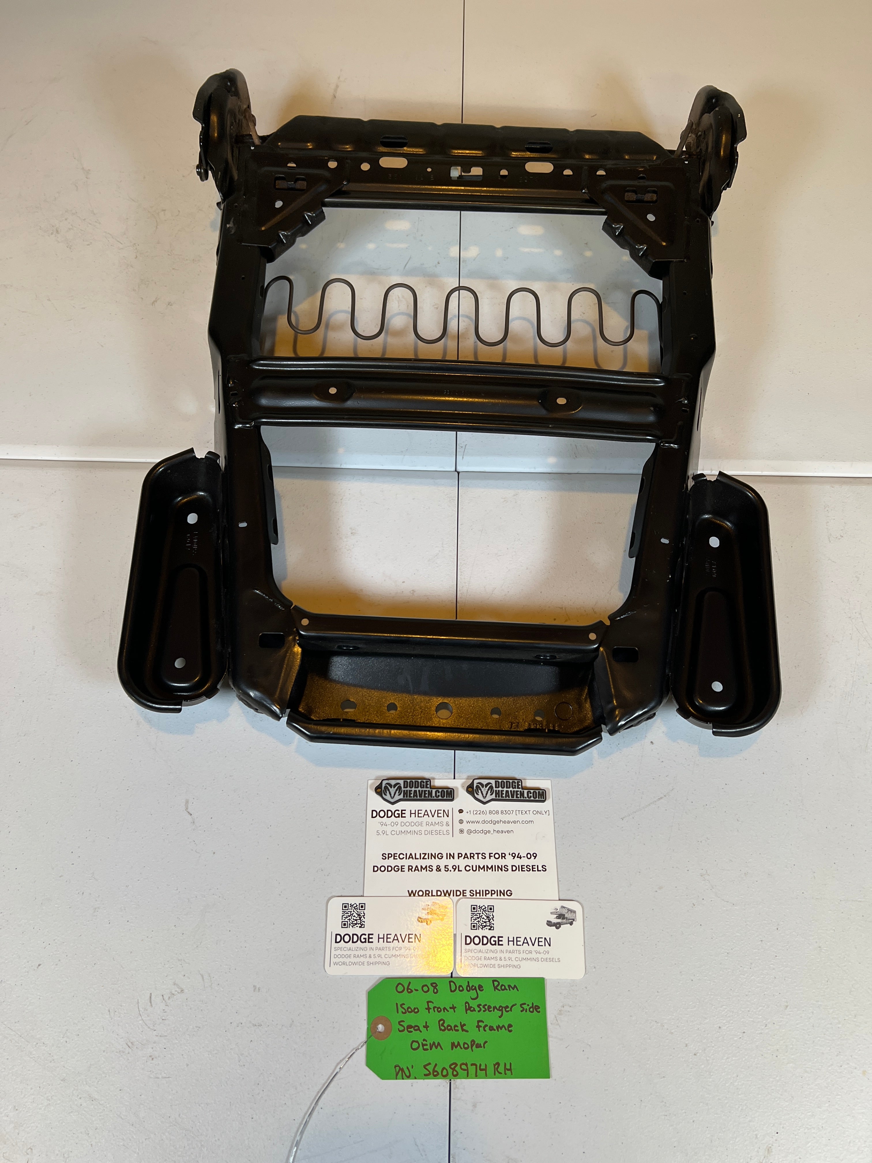 2006-2008 Dodge Ram 1500 Front Passenger Side Seat Back Frame