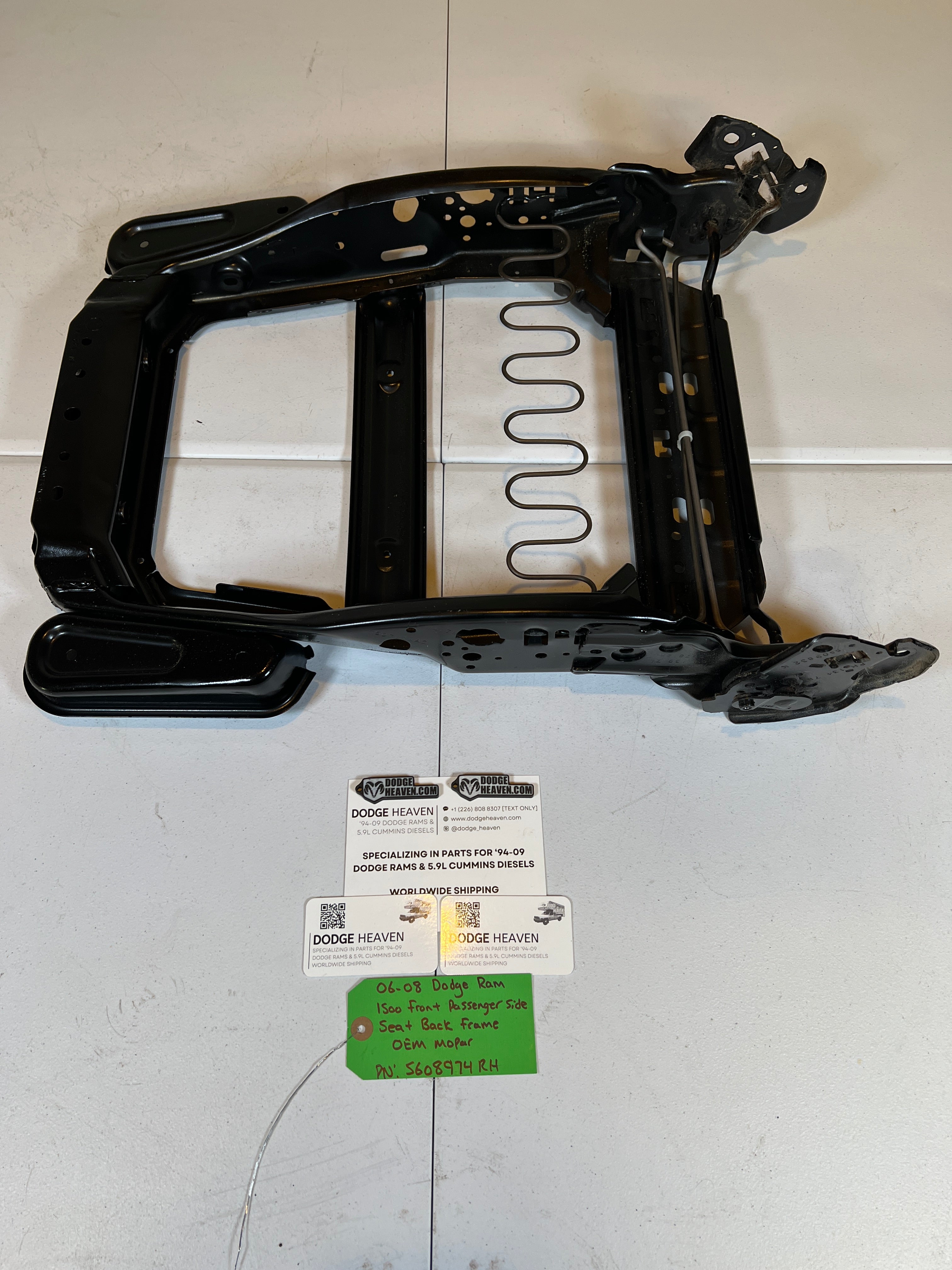 2006-2008 Dodge Ram 1500 Front Passenger Side Seat Back Frame