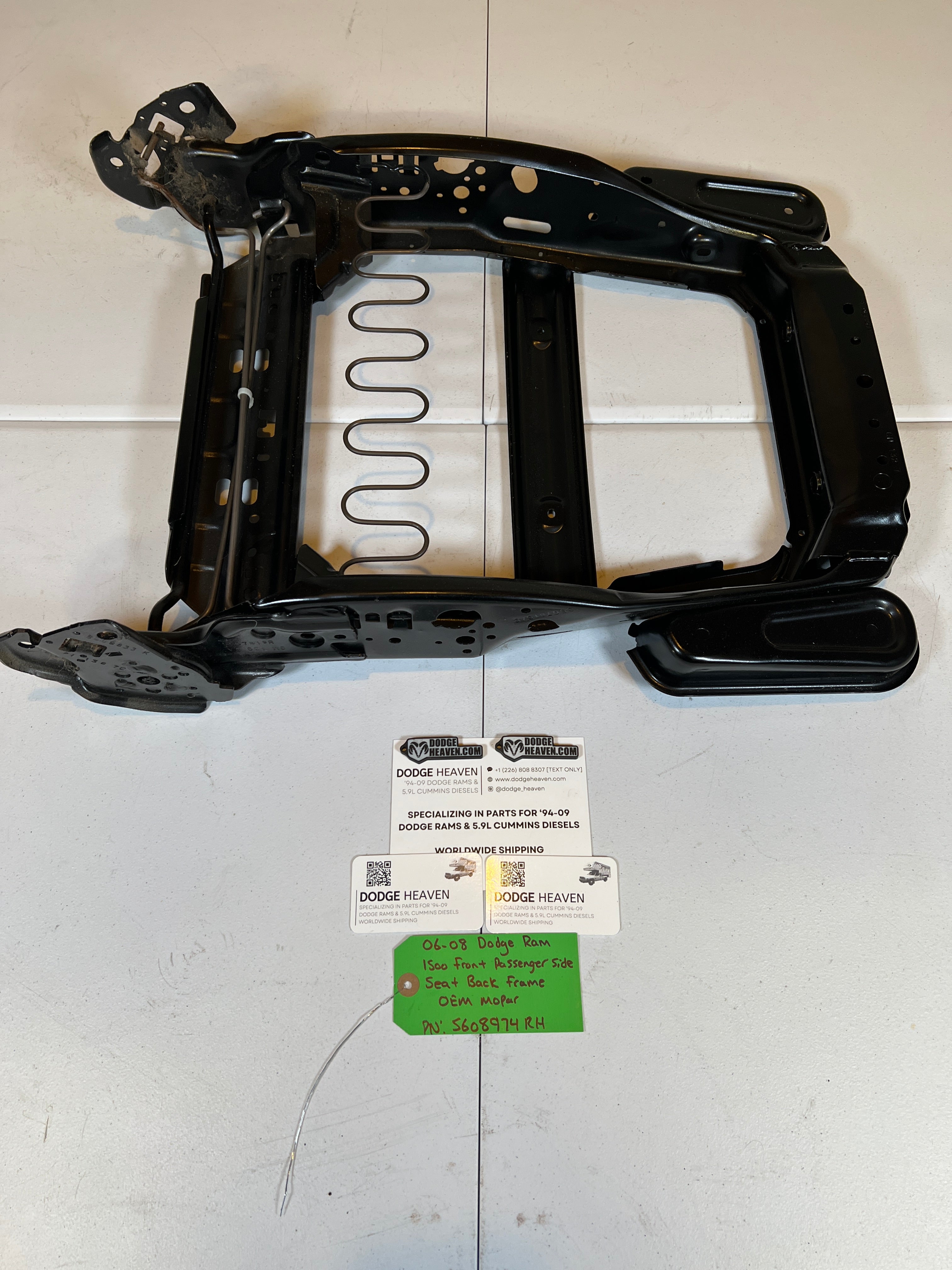 2006-2008 Dodge Ram 1500 Front Passenger Side Seat Back Frame