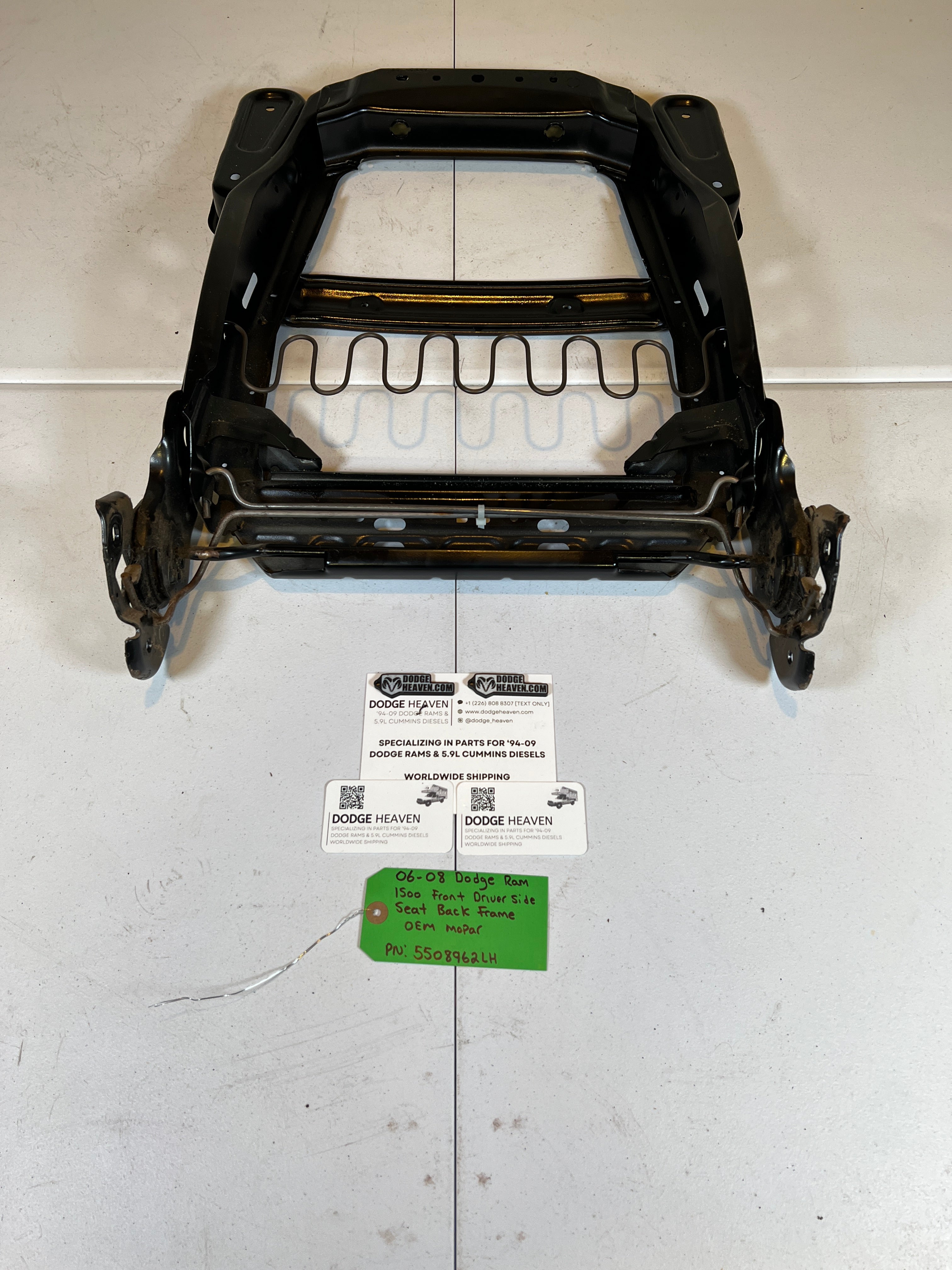 2006-2008 Dodge Ram 1500 Front Driver Side Seat Back Frame