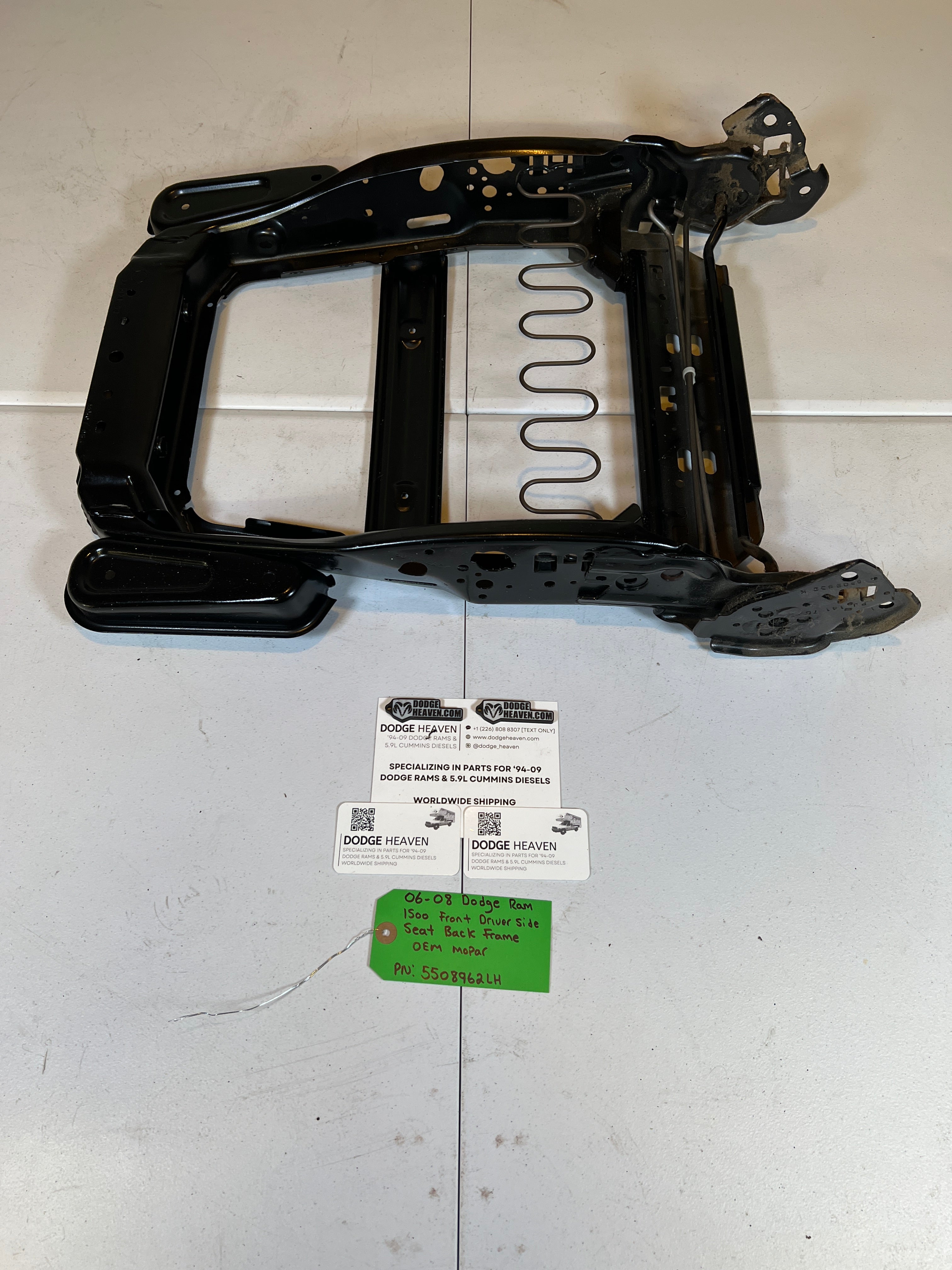 2006-2008 Dodge Ram 1500 Front Driver Side Seat Back Frame
