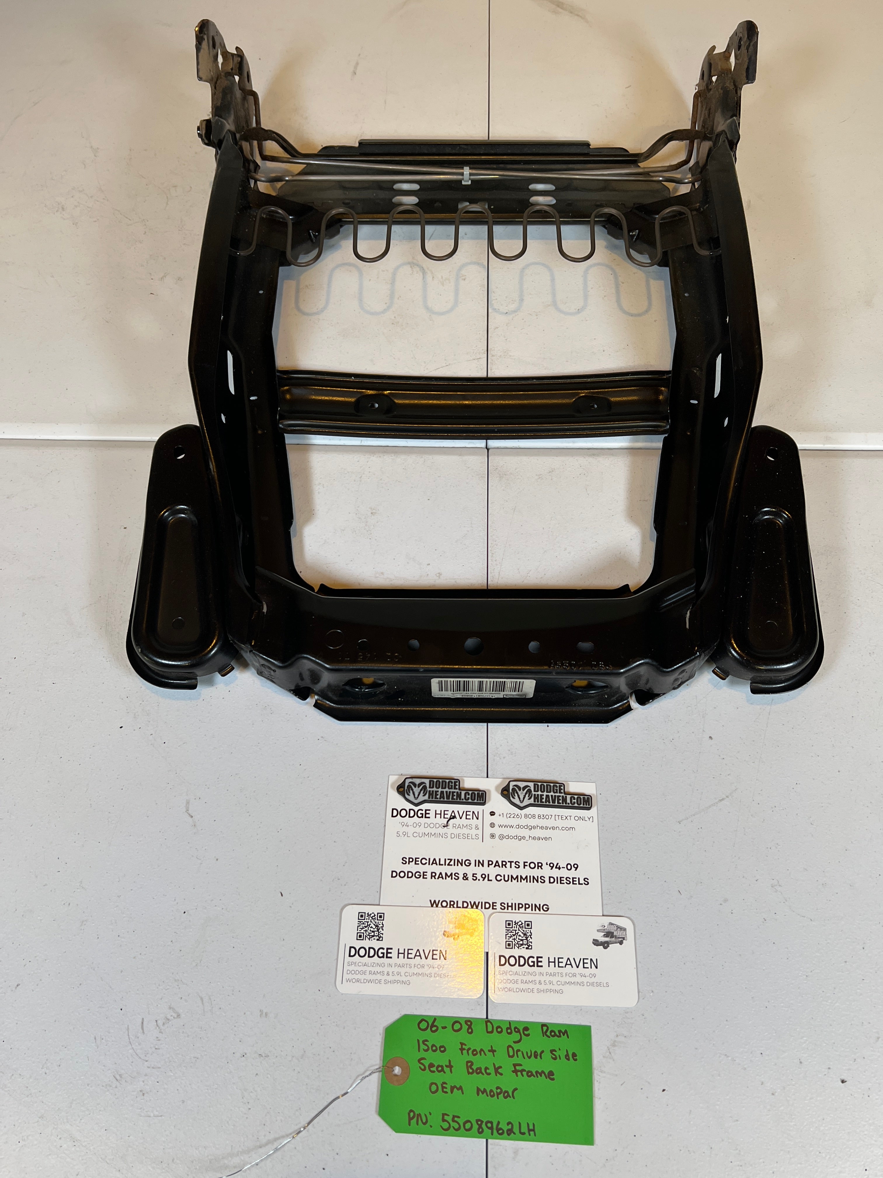 2006-2008 Dodge Ram 1500 Front Driver Side Seat Back Frame