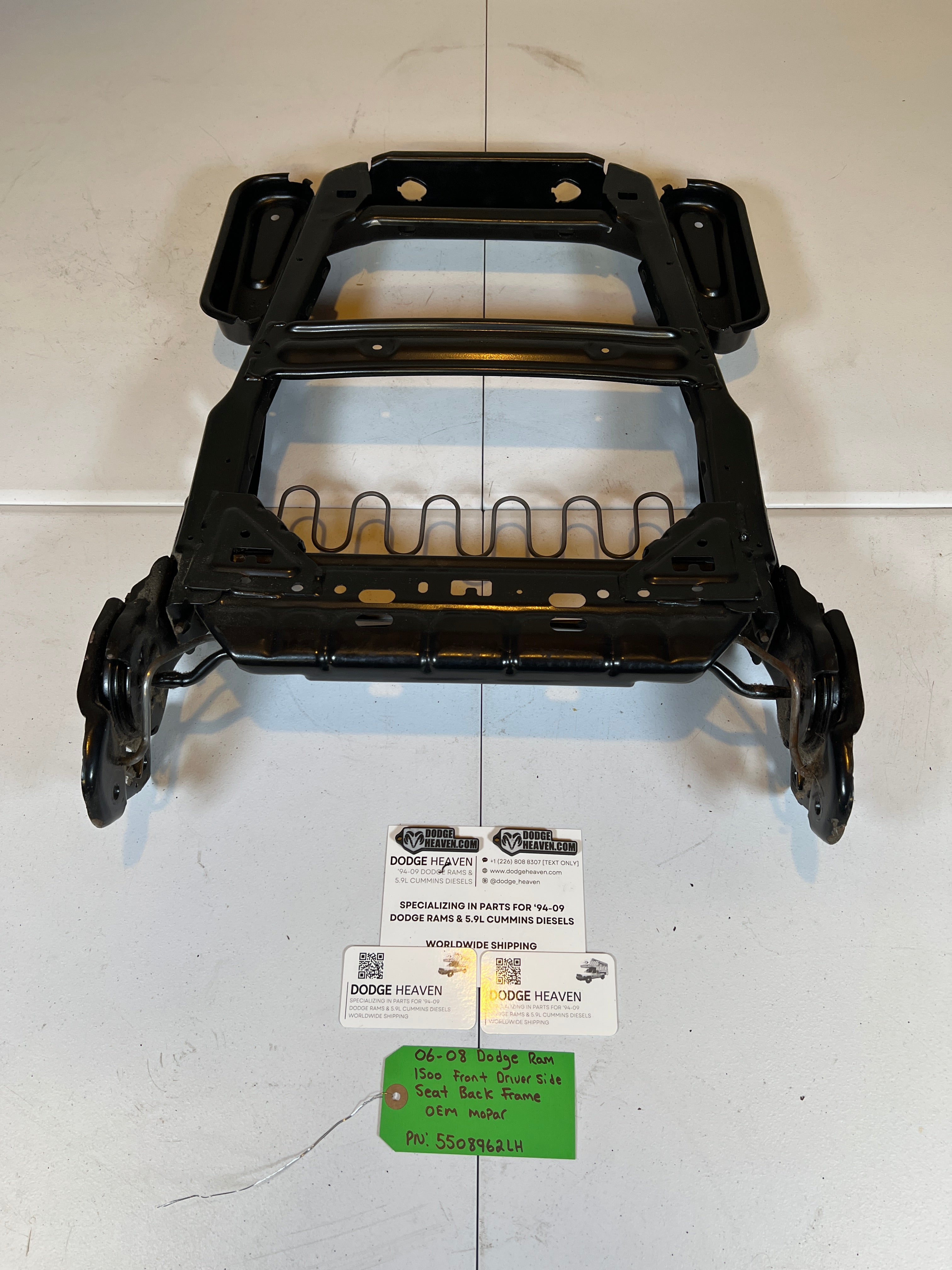 2006-2008 Dodge Ram 1500 Front Driver Side Seat Back Frame