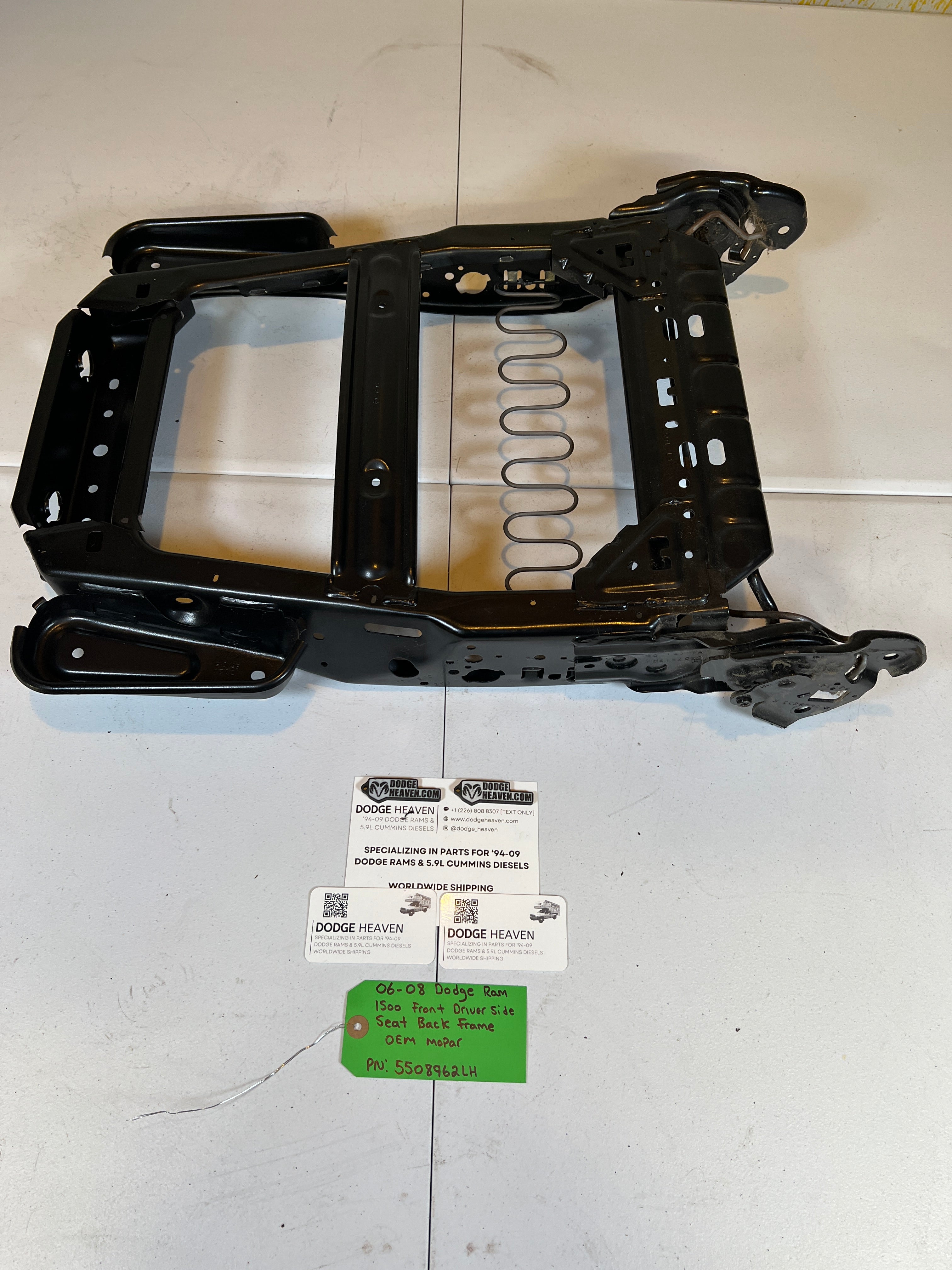 2006-2008 Dodge Ram 1500 Front Driver Side Seat Back Frame
