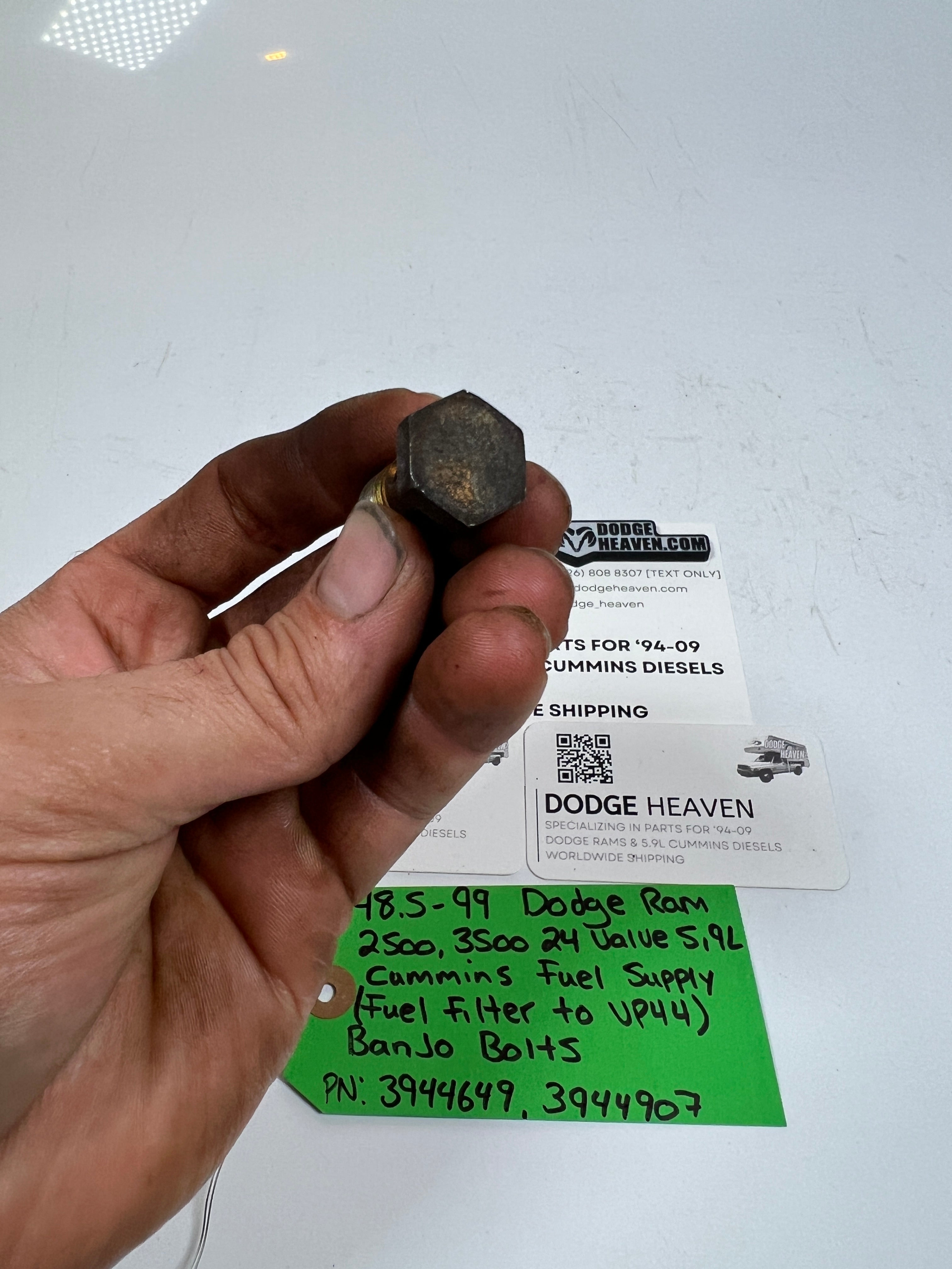 1998.5-1999 Dodge Ram 24 Valve 5.9L Cummins Fuel Supply Line Banjo Bolts