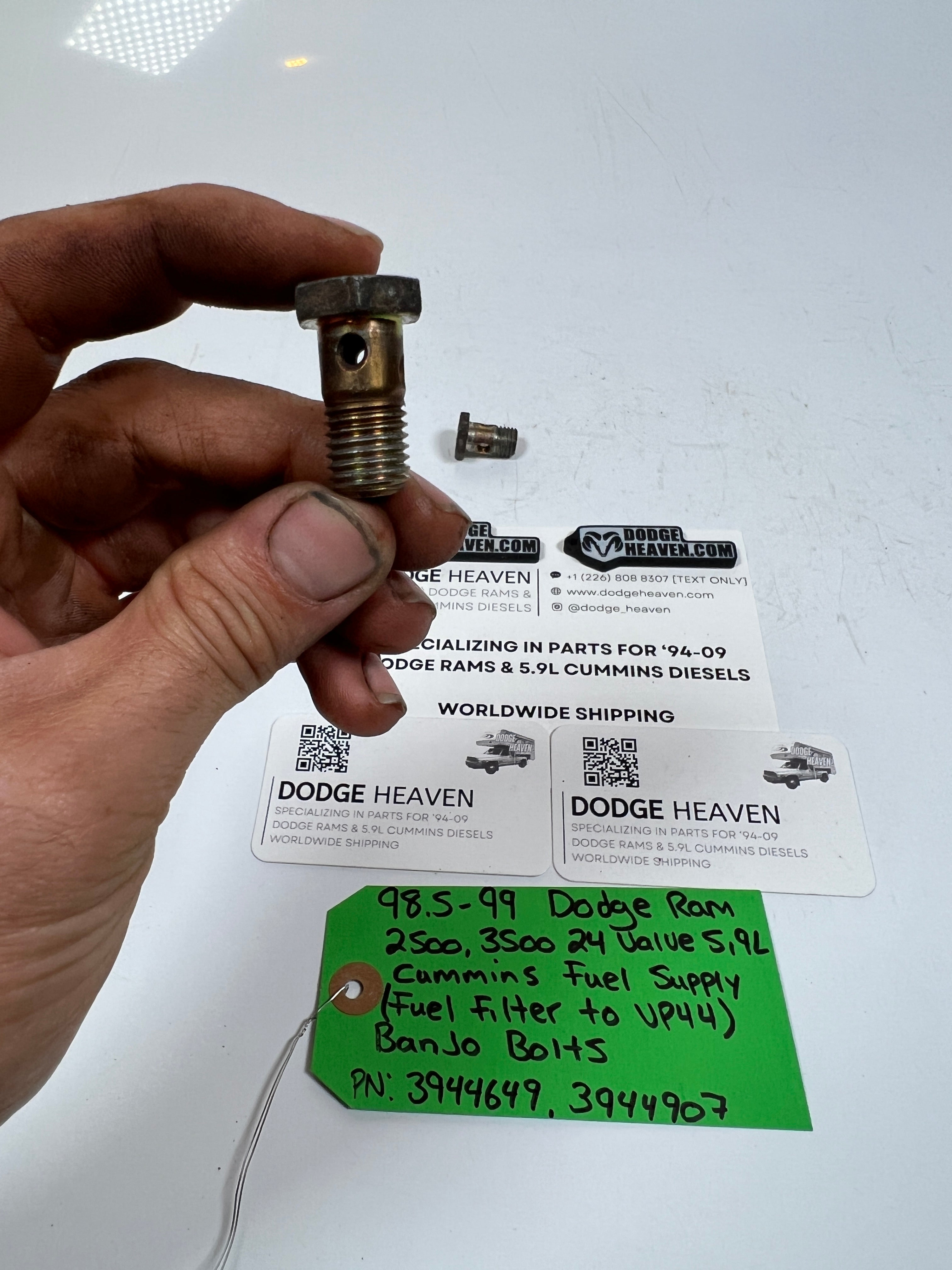1998.5-1999 Dodge Ram 24 Valve 5.9L Cummins Fuel Supply Line Banjo Bolts