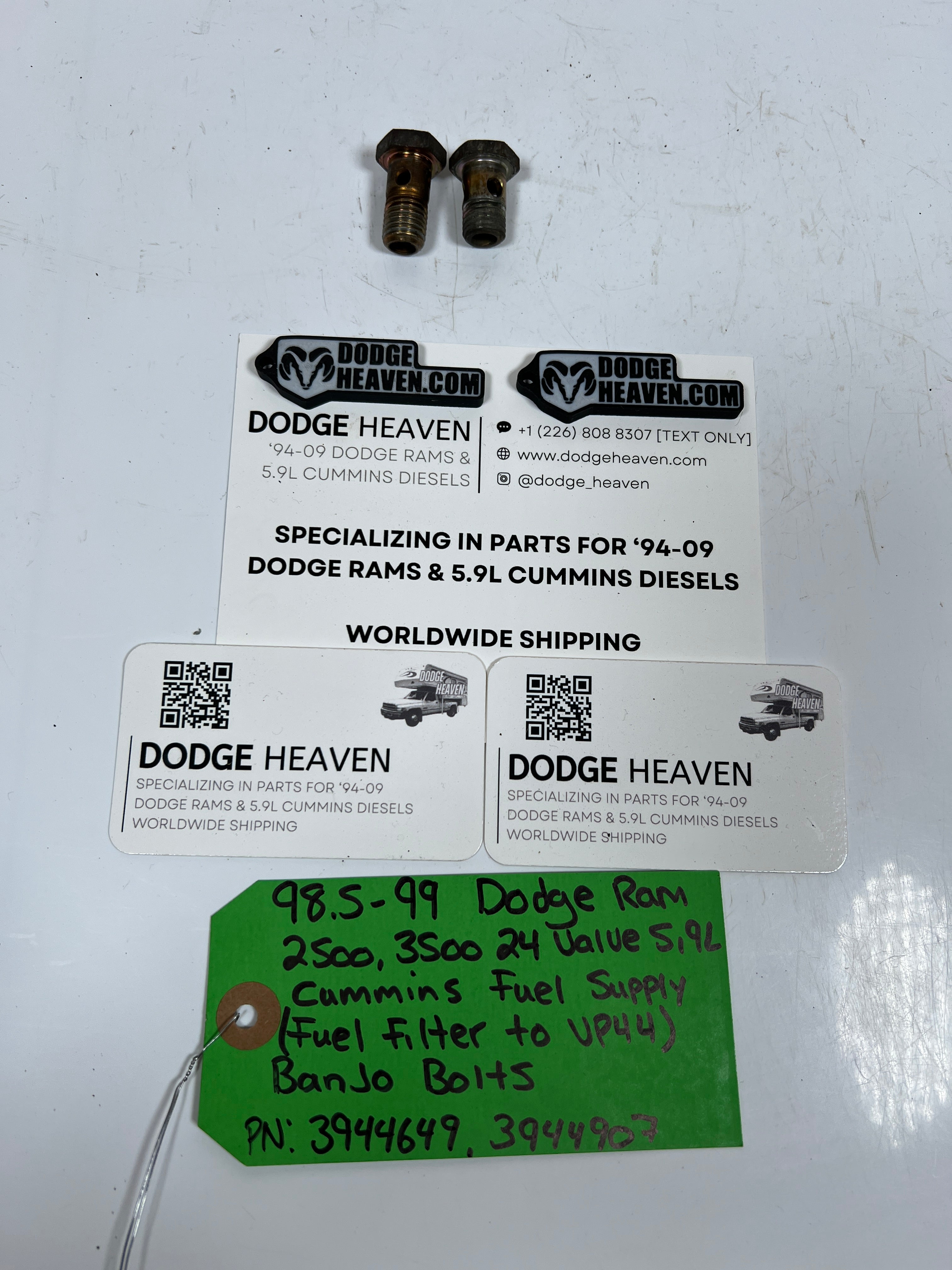 1998.5-1999 Dodge Ram 24 Valve 5.9L Cummins Fuel Supply Line Banjo Bolts