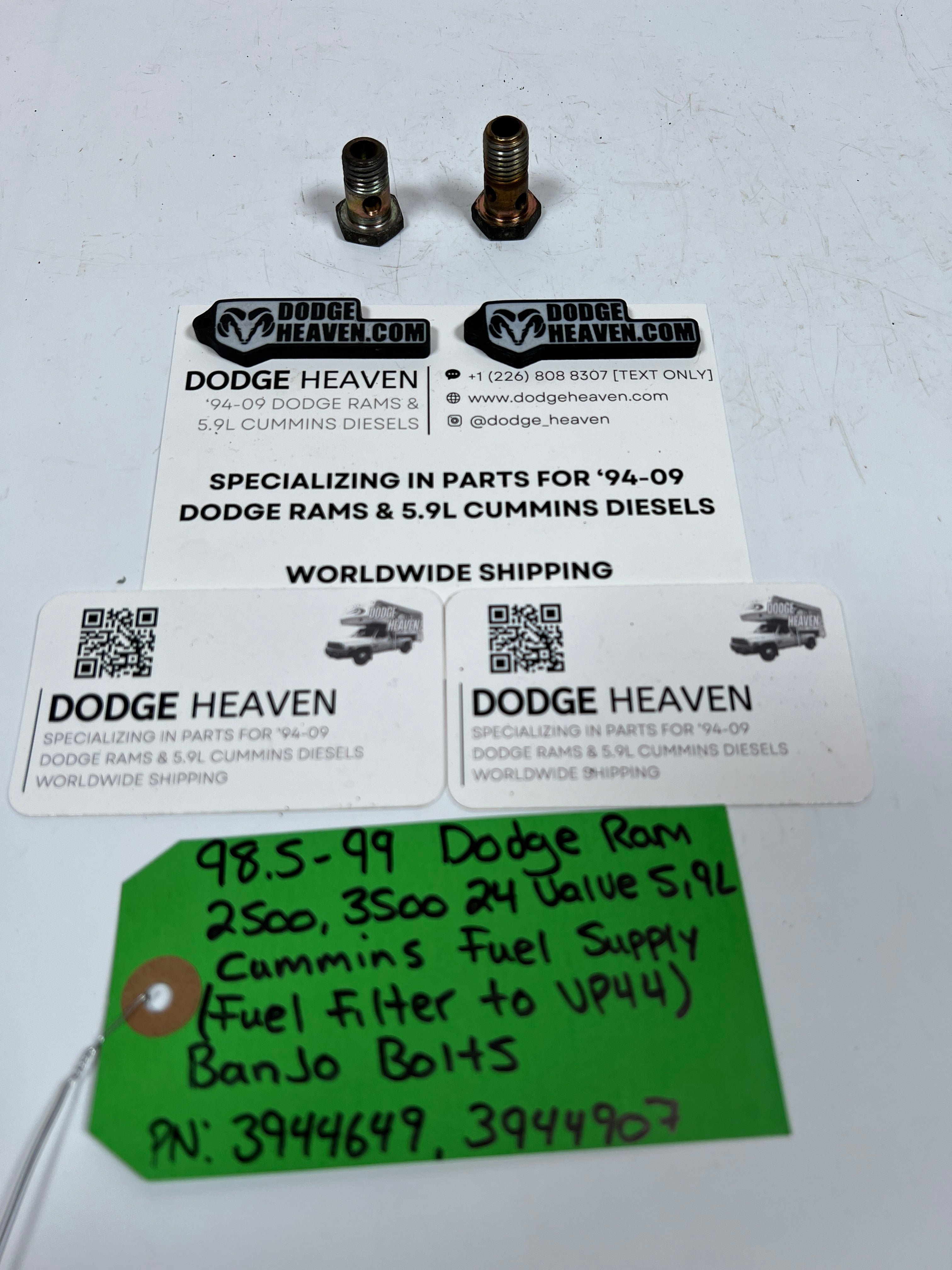 1998.5-1999 Dodge Ram 24 Valve 5.9L Cummins Fuel Supply Line Banjo Bolts