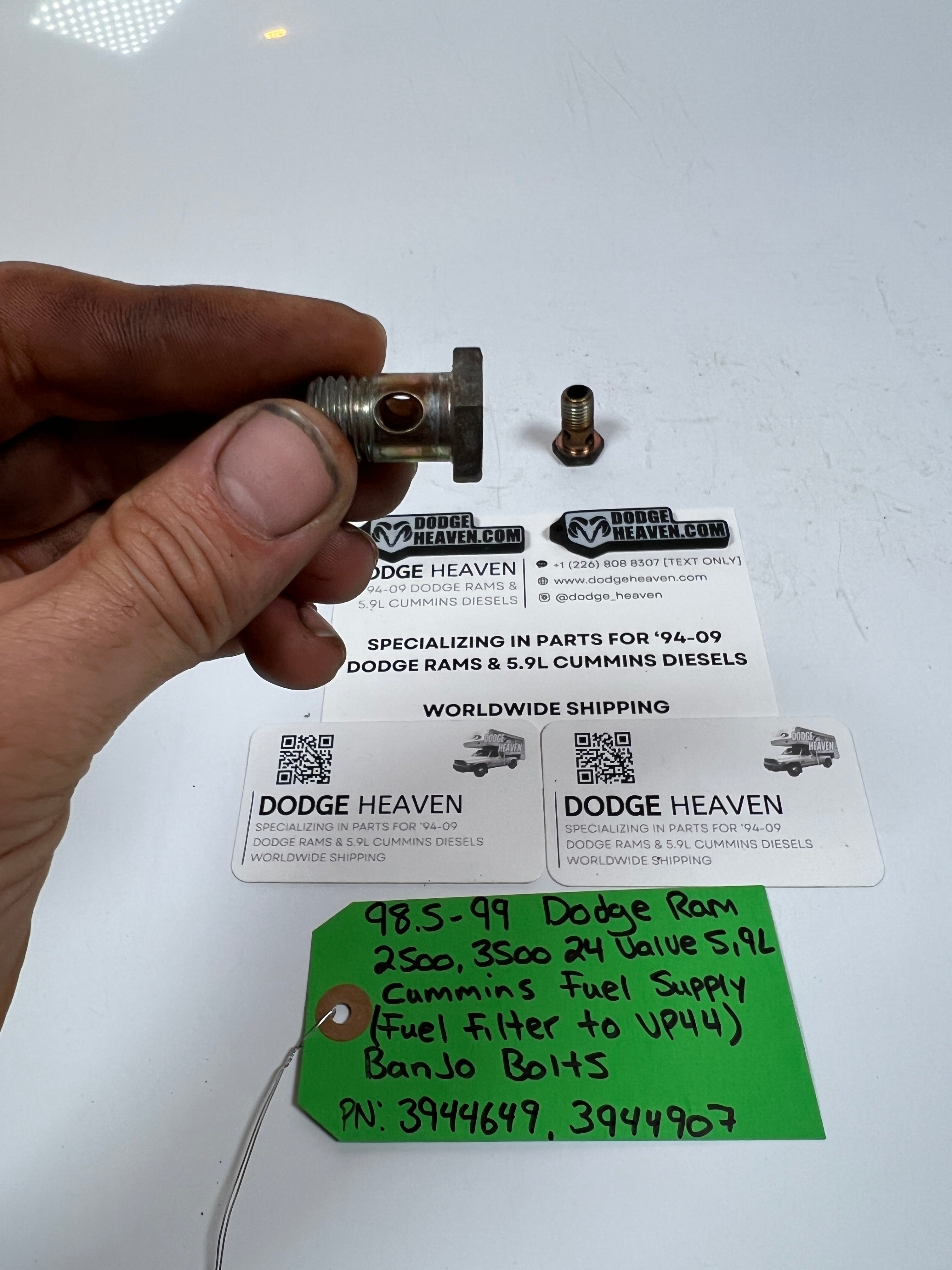 1998.5-1999 Dodge Ram 24 Valve 5.9L Cummins Fuel Supply Line Banjo Bolts