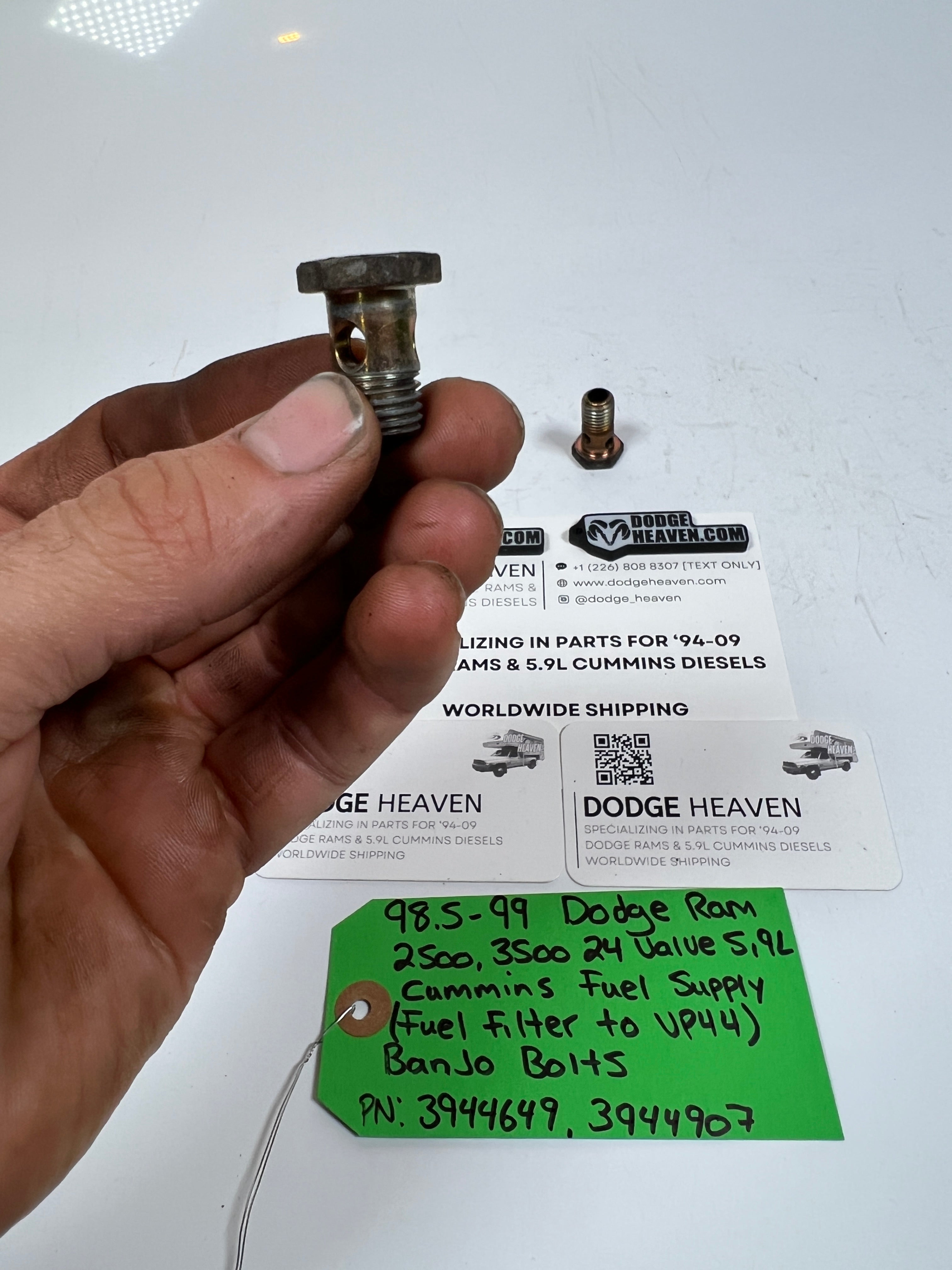 1998.5-1999 Dodge Ram 24 Valve 5.9L Cummins Fuel Supply Line Banjo Bolts