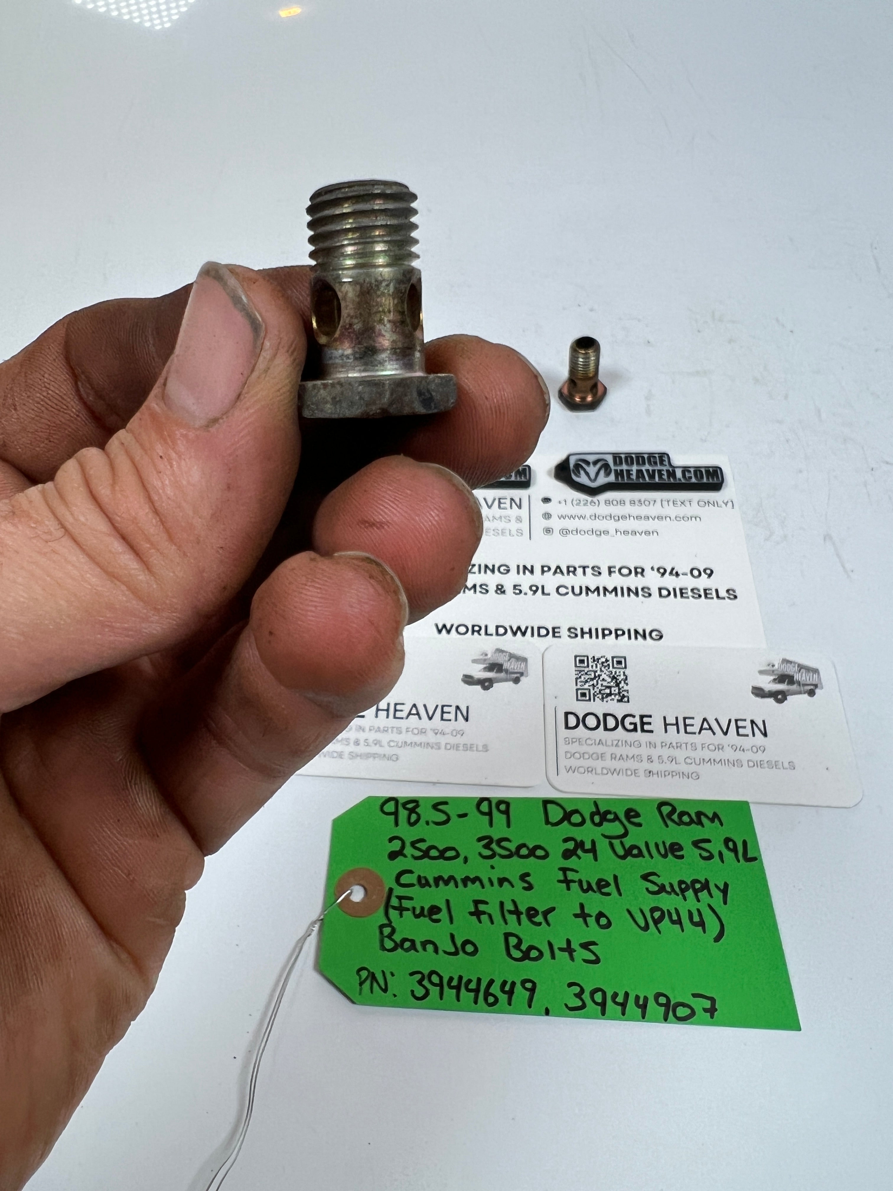 1998.5-1999 Dodge Ram 24 Valve 5.9L Cummins Fuel Supply Line Banjo Bolts