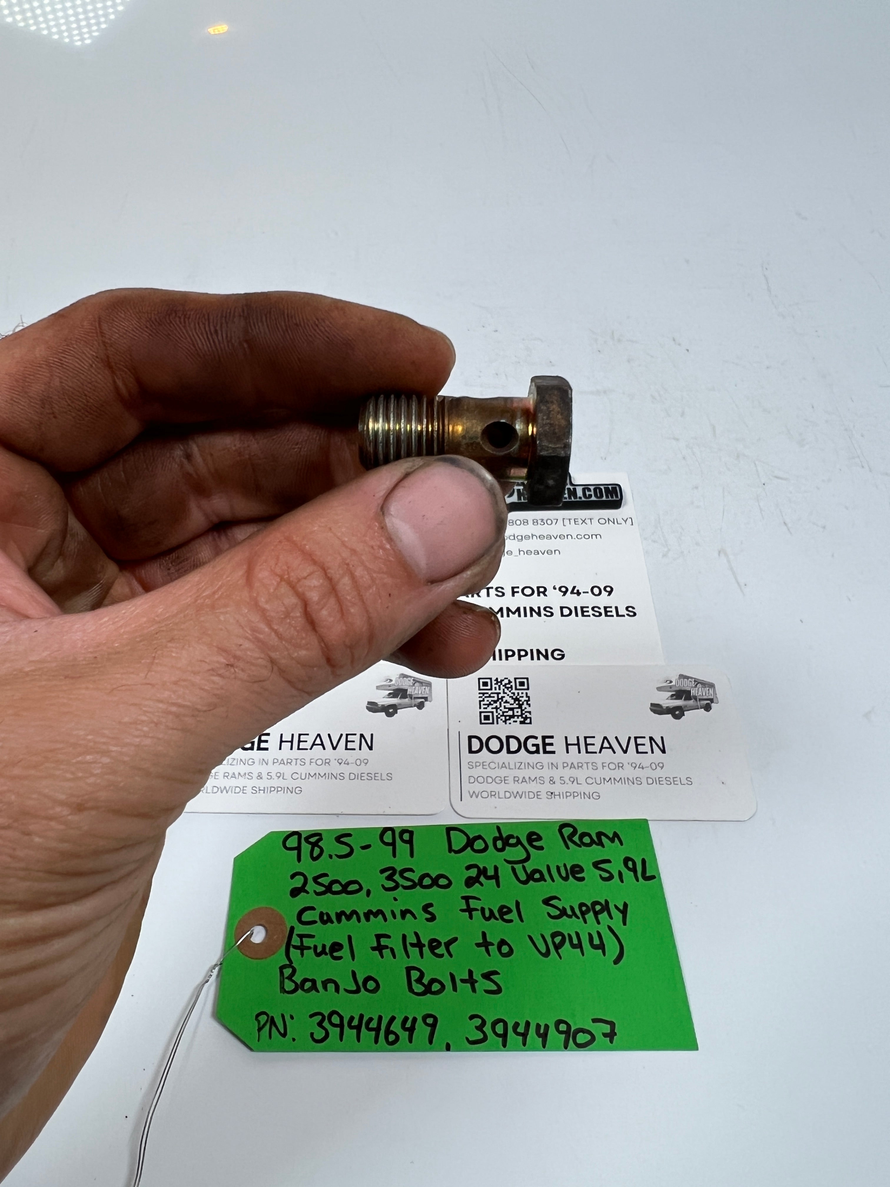 1998.5-1999 Dodge Ram 24 Valve 5.9L Cummins Fuel Supply Line Banjo Bolts