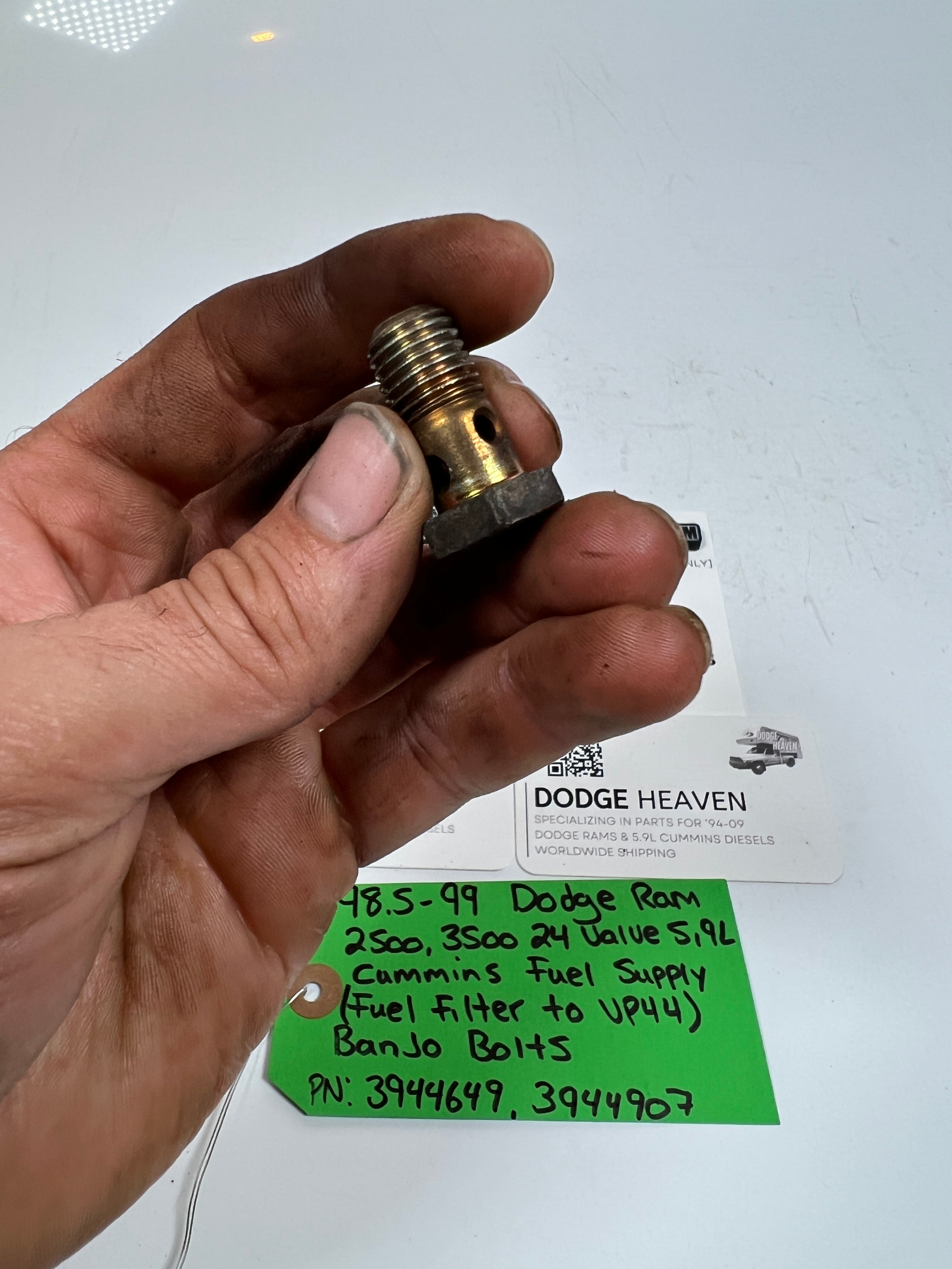 1998.5-1999 Dodge Ram 24 Valve 5.9L Cummins Fuel Supply Line Banjo Bolts