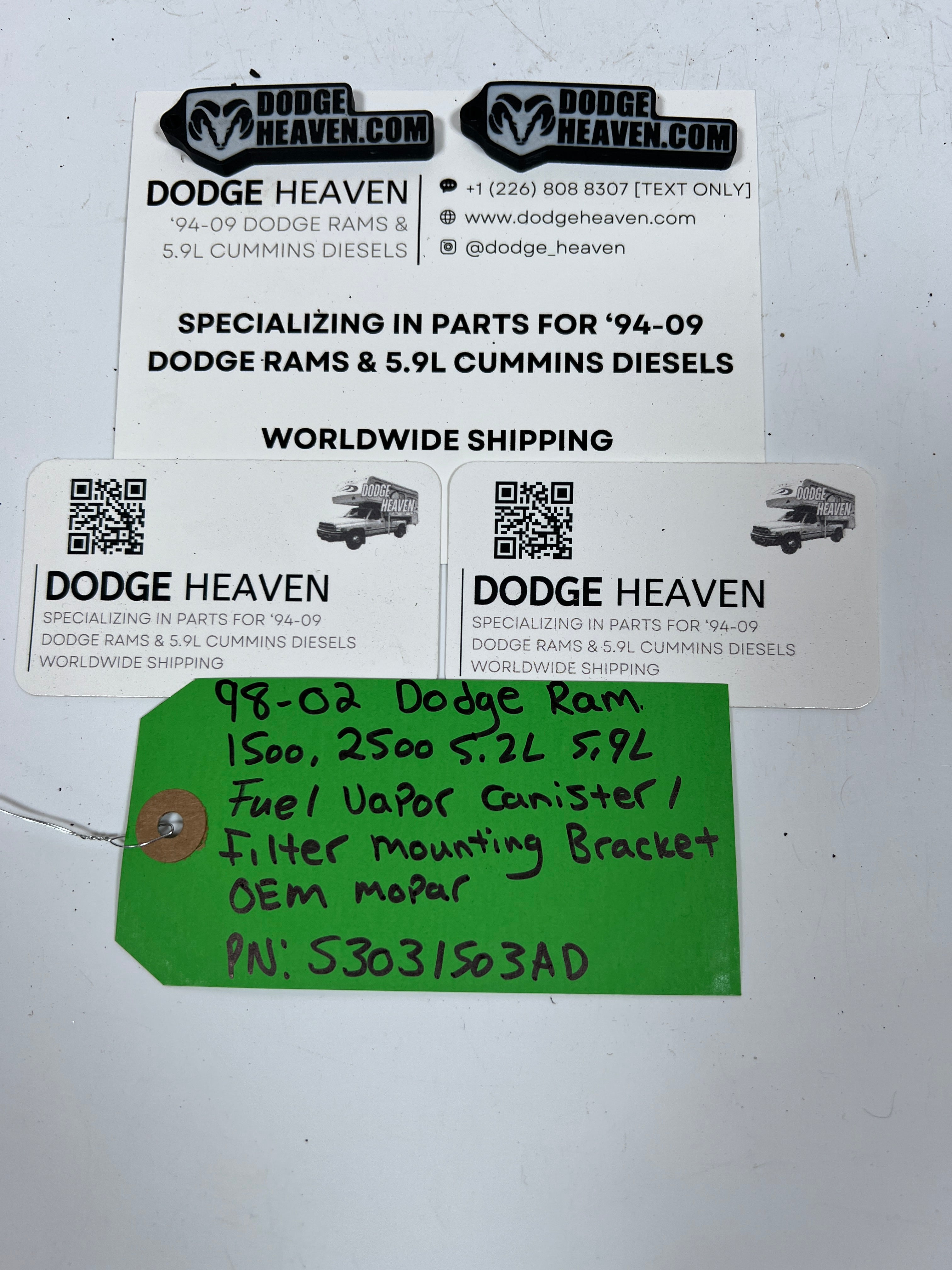 1998-2002 Dodge Ram 5.2L 5.9L Gas Fuel Vapor Canister Bracket