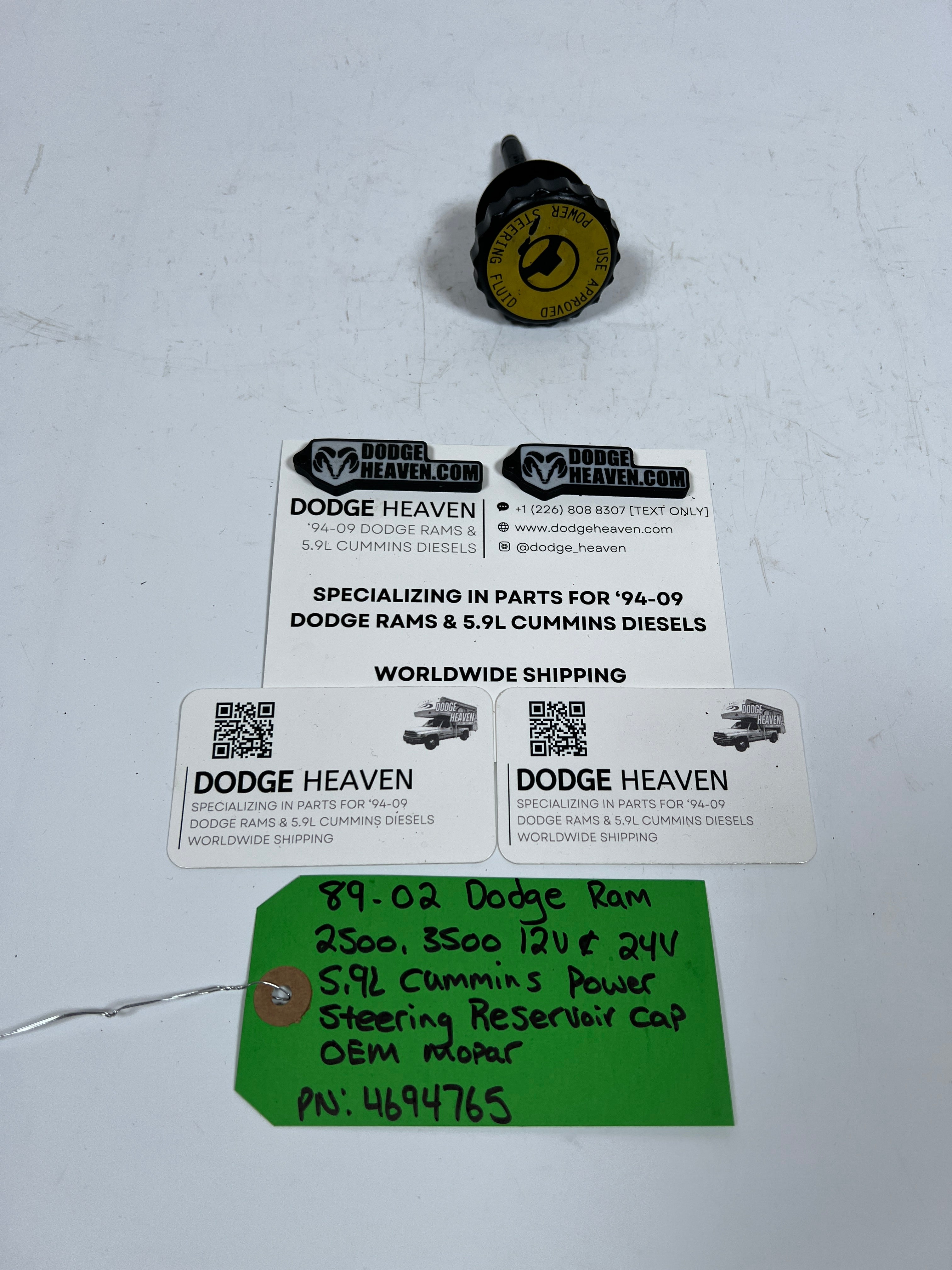 1989-2002 Dodge Ram 12V & 24 V 5.9L Cummins Power Steering Pump Reservoir Cap