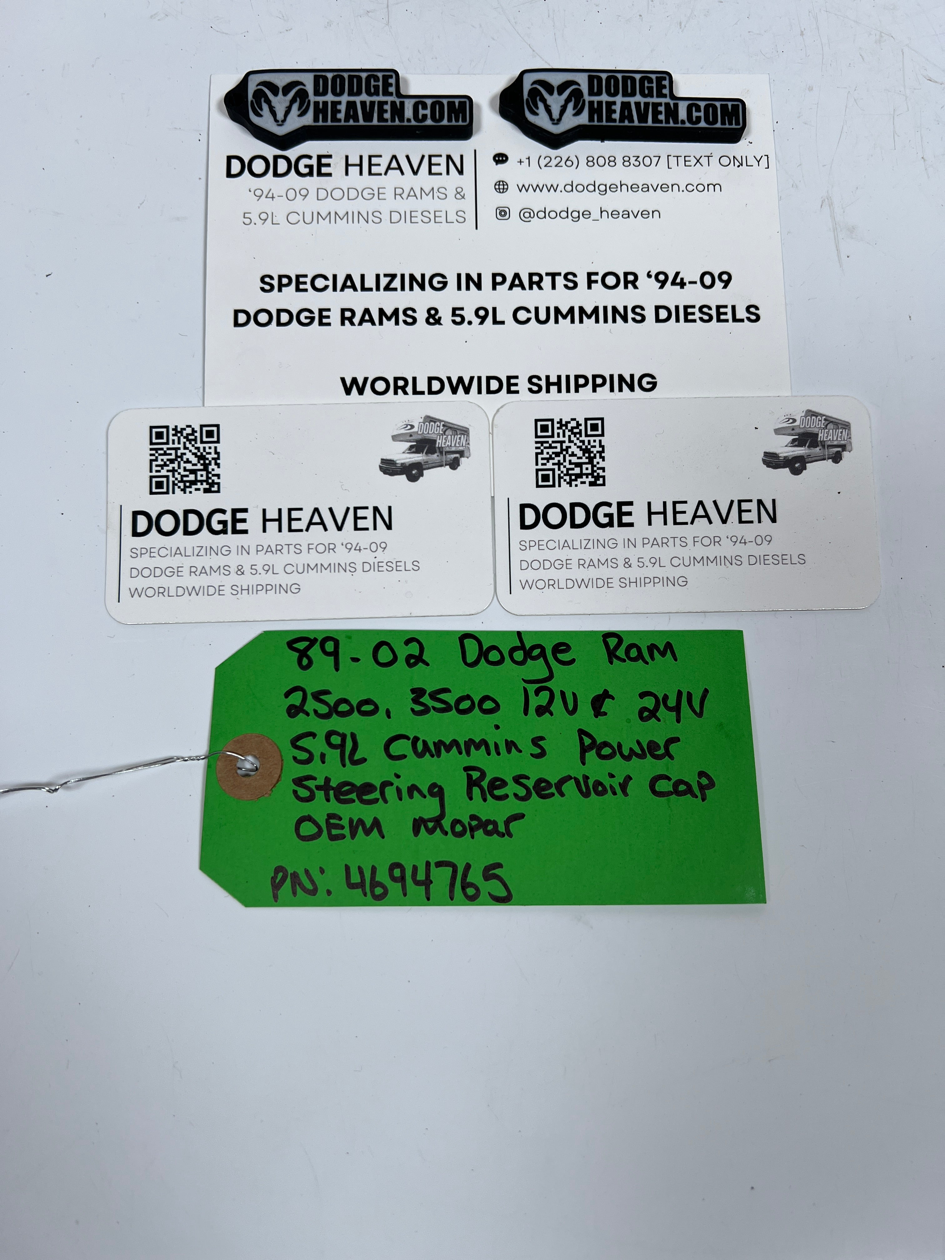 1989-2002 Dodge Ram 12V & 24 V 5.9L Cummins Power Steering Pump Reservoir Cap