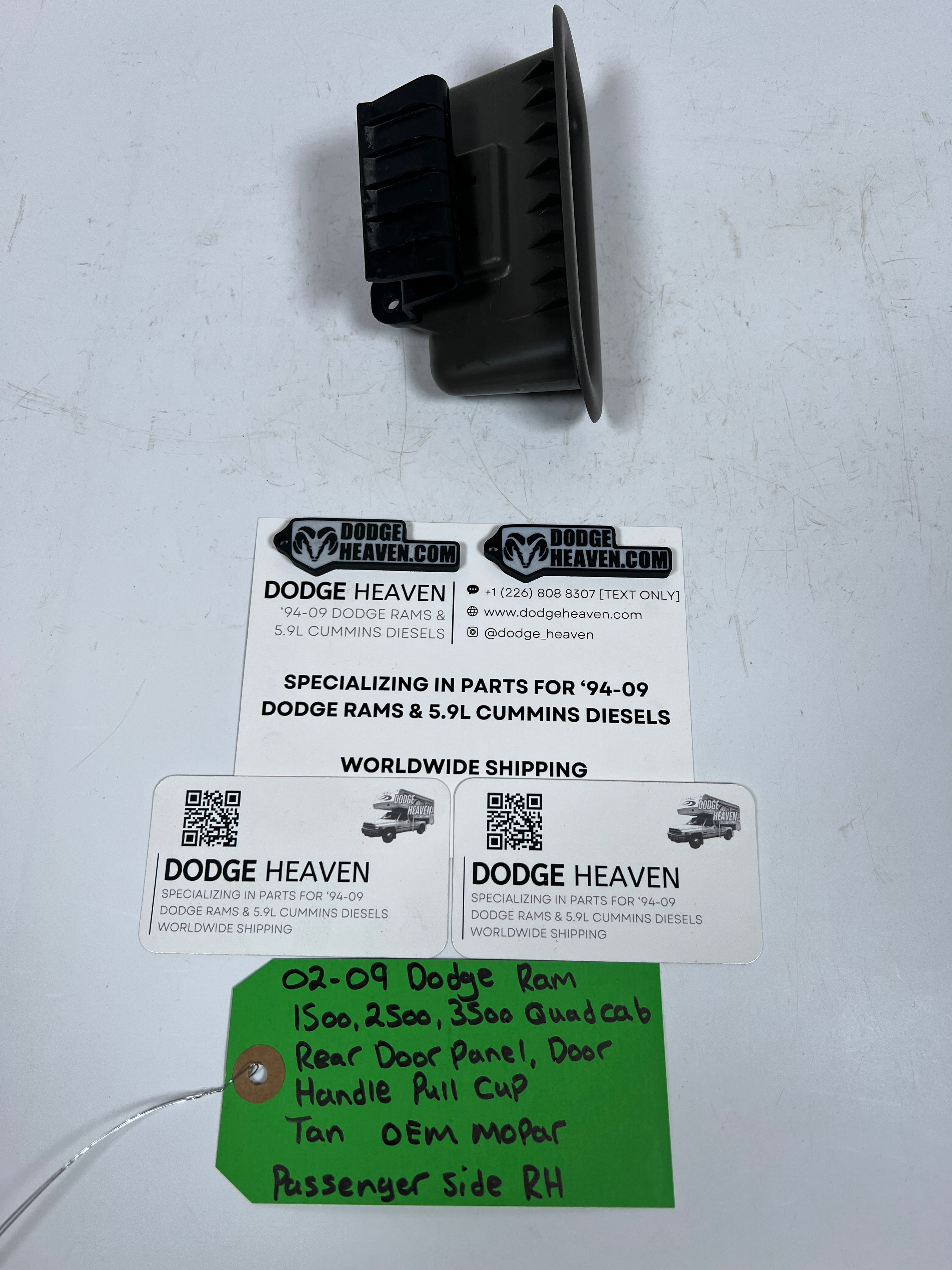 2002-2009 Dodge Ram Quad Cab Rear Door Handle Pull Cup Tan Passenger RH