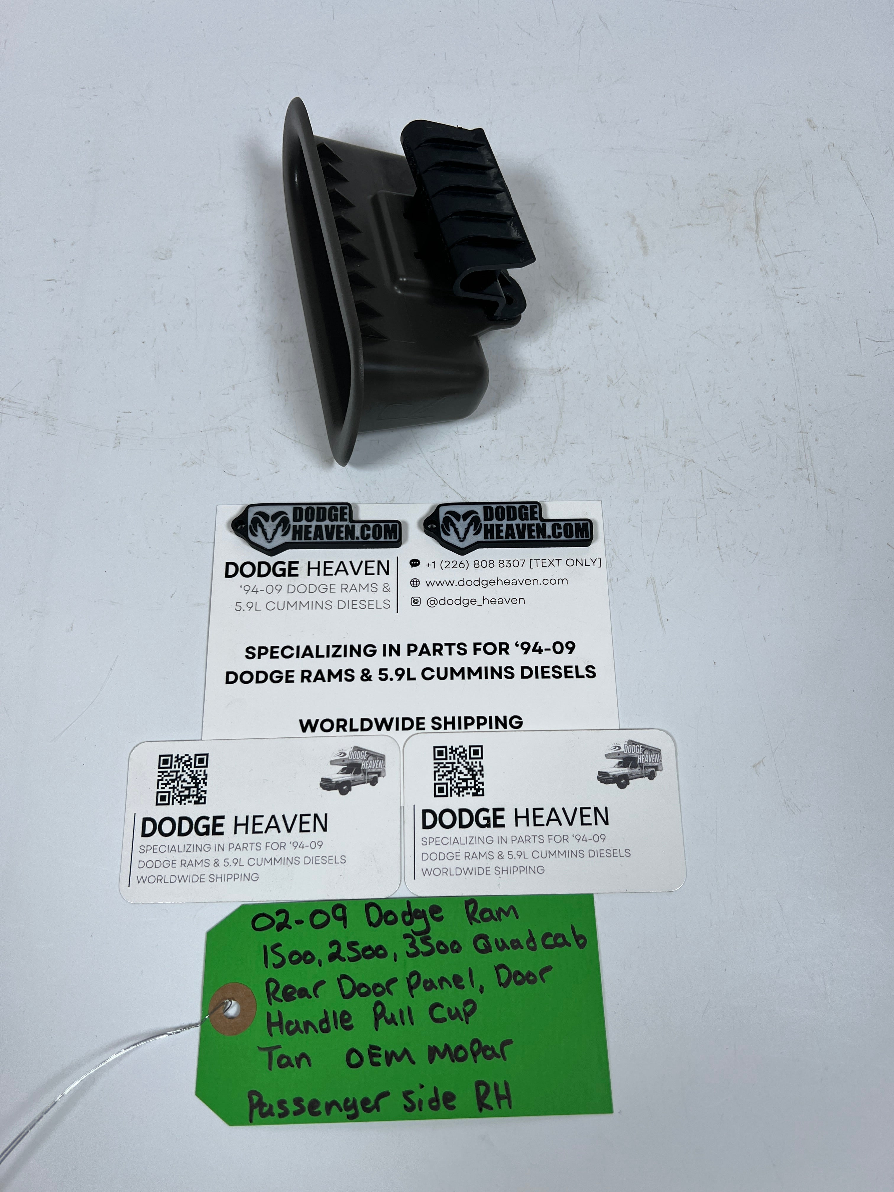 2002-2009 Dodge Ram Quad Cab Rear Door Handle Pull Cup Tan Passenger RH