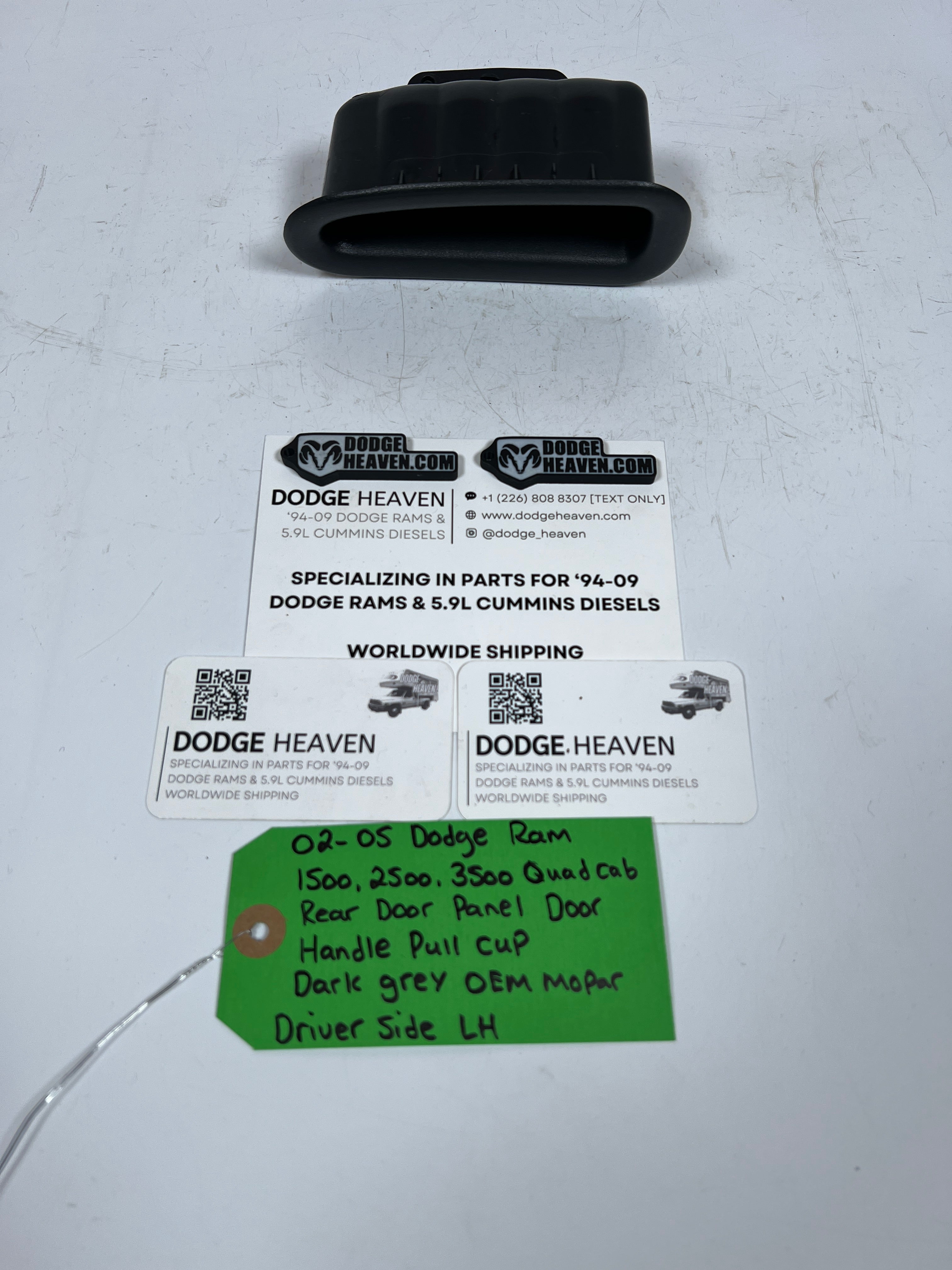 2002-2005 Dodge Ram Quad Cab Rear Door Handle Pull Cup Dark Grey Driver LH