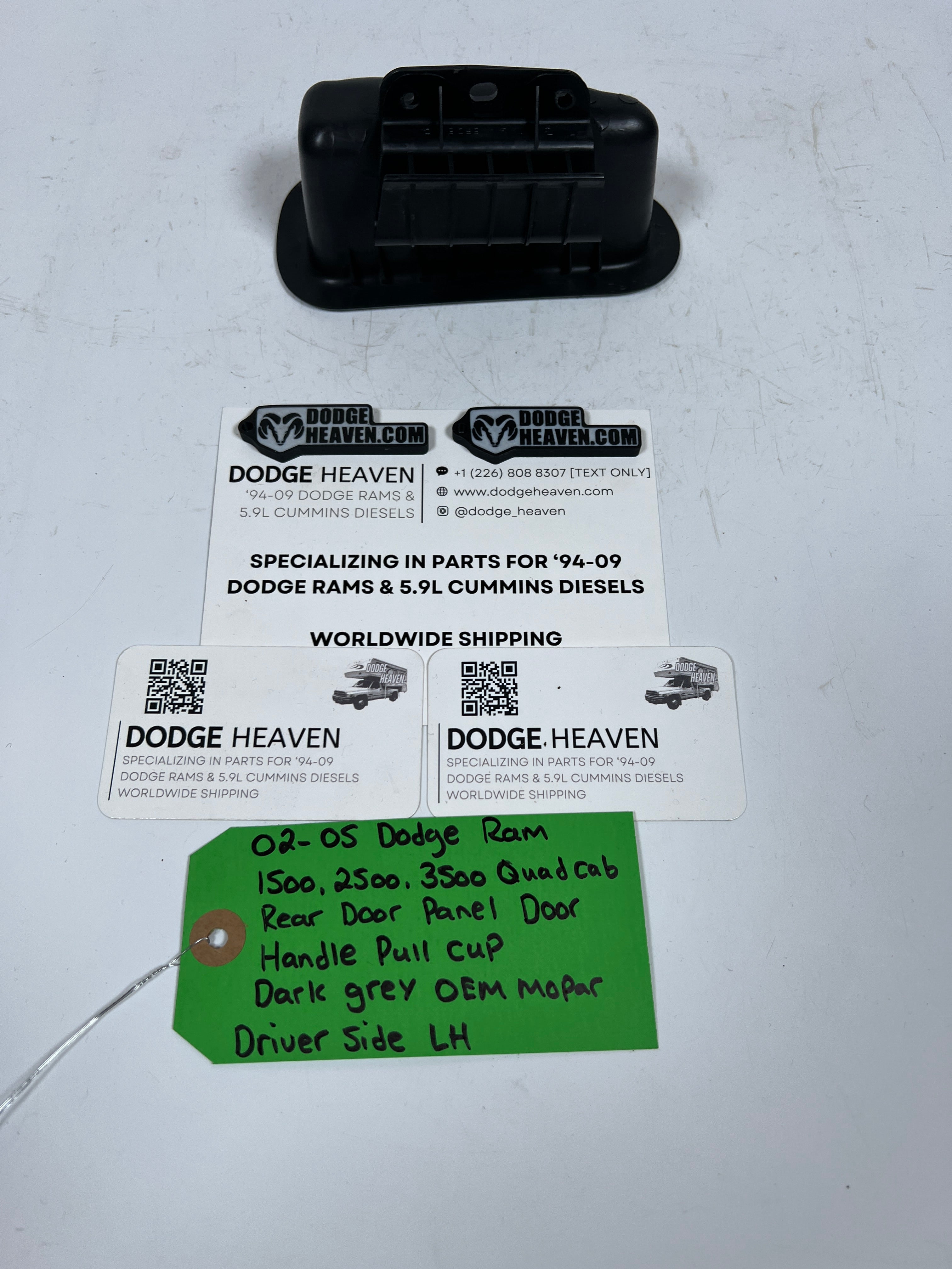 2002-2005 Dodge Ram Quad Cab Rear Door Handle Pull Cup Dark Grey Driver LH
