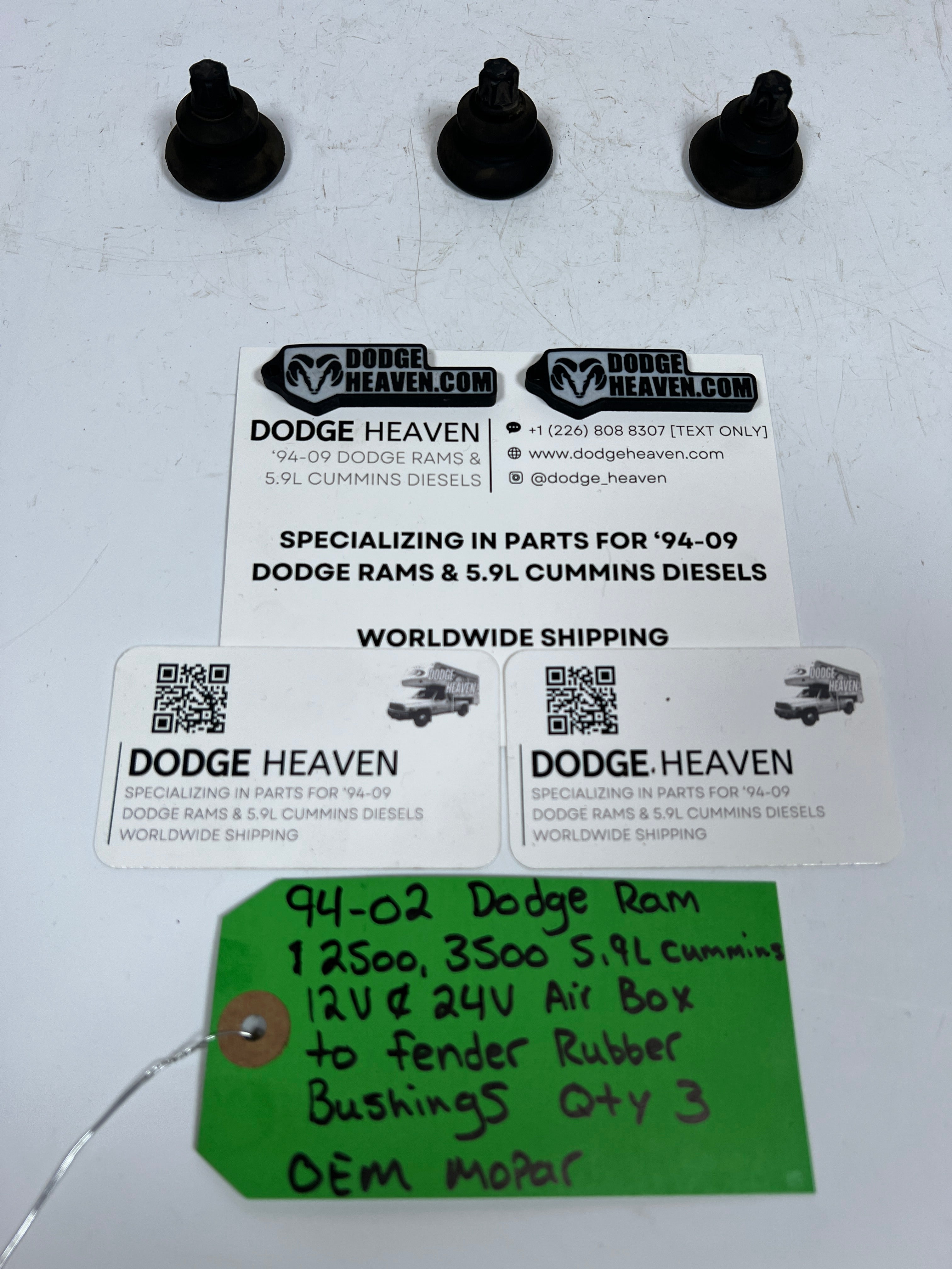 1994-2002 Dodge Ram 12V & 24V Air Filter Box to Fender Rubber Bushings QTY 3