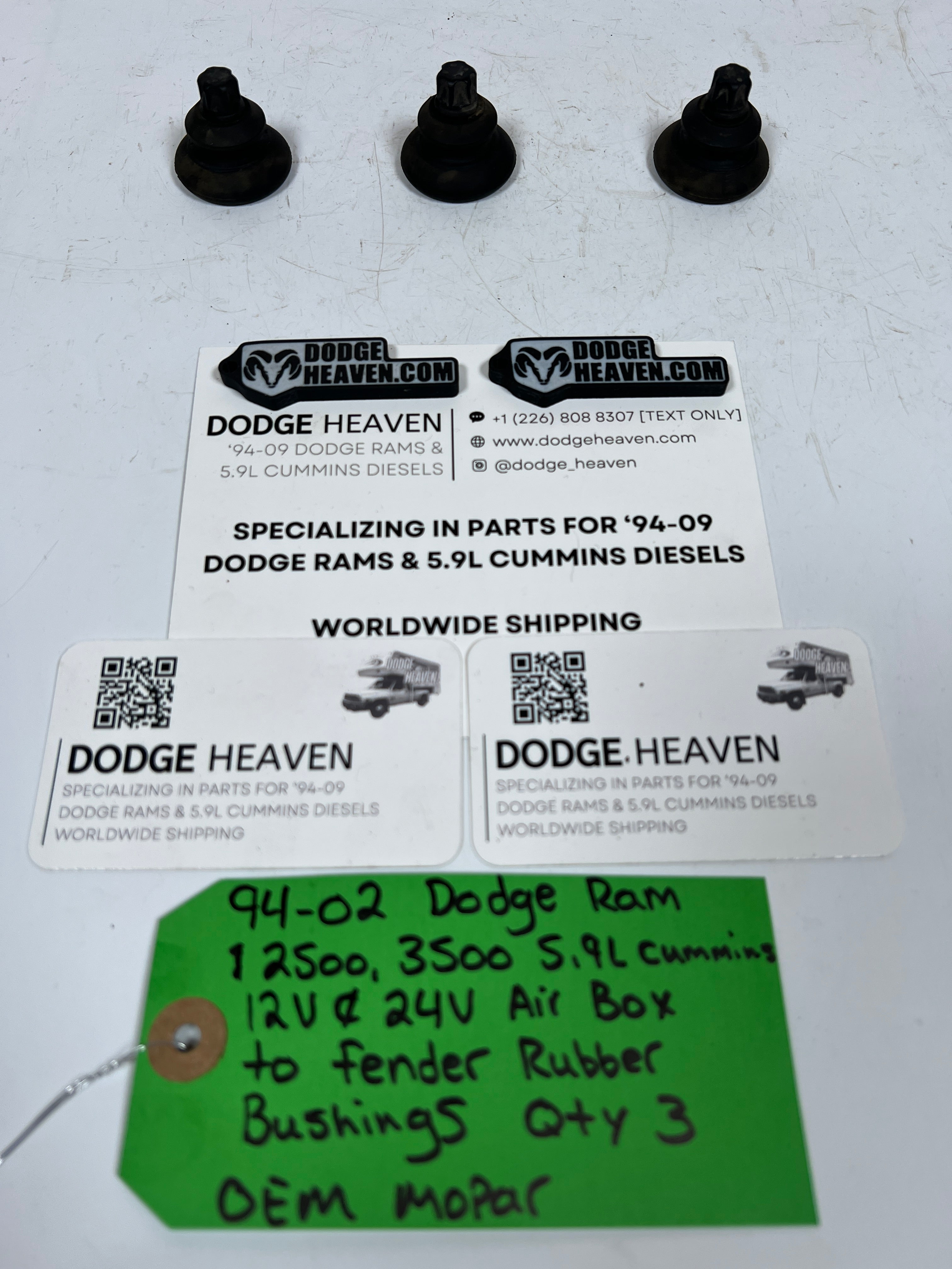 1994-2002 Dodge Ram 12V & 24V Air Filter Box to Fender Rubber Bushings QTY 3