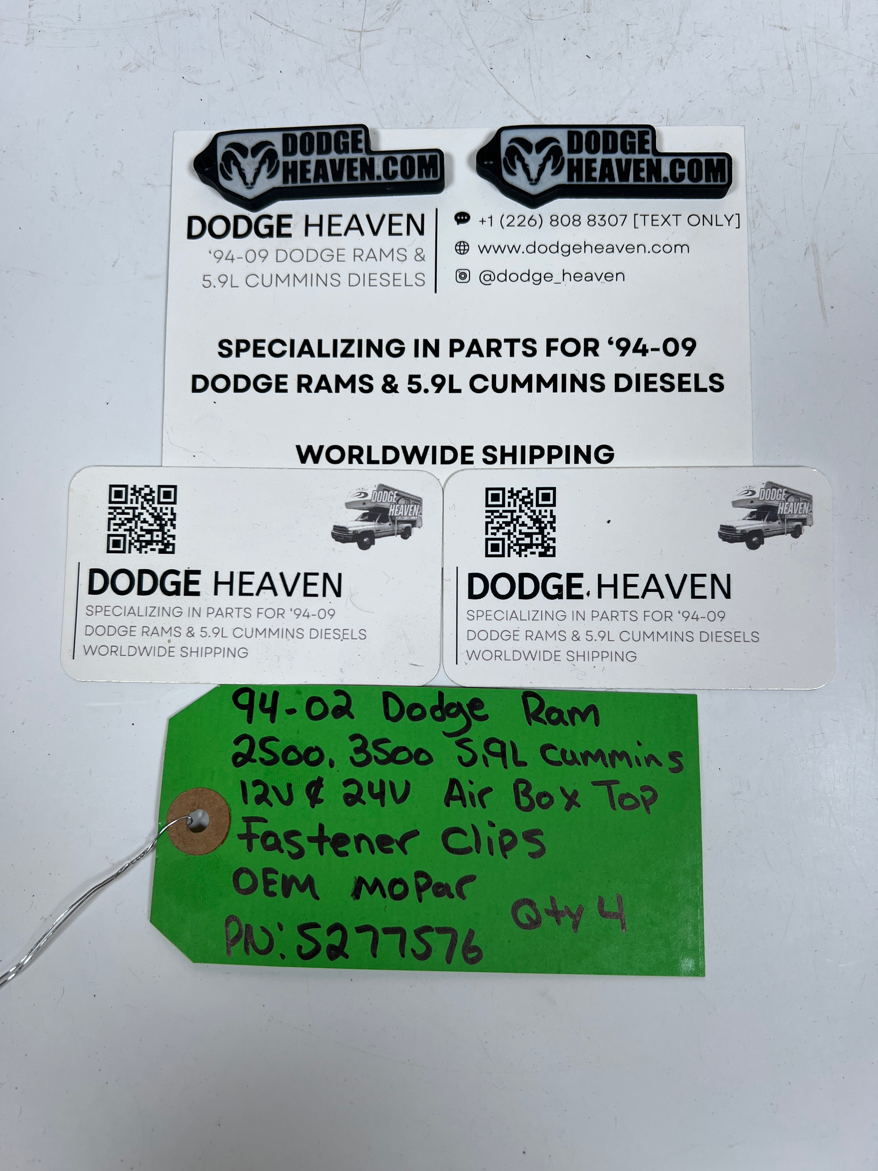 1994-2002 Dodge Ram 12V & 24V 5.9l Cummiins Air Box Top Fastener Clips QTY 4