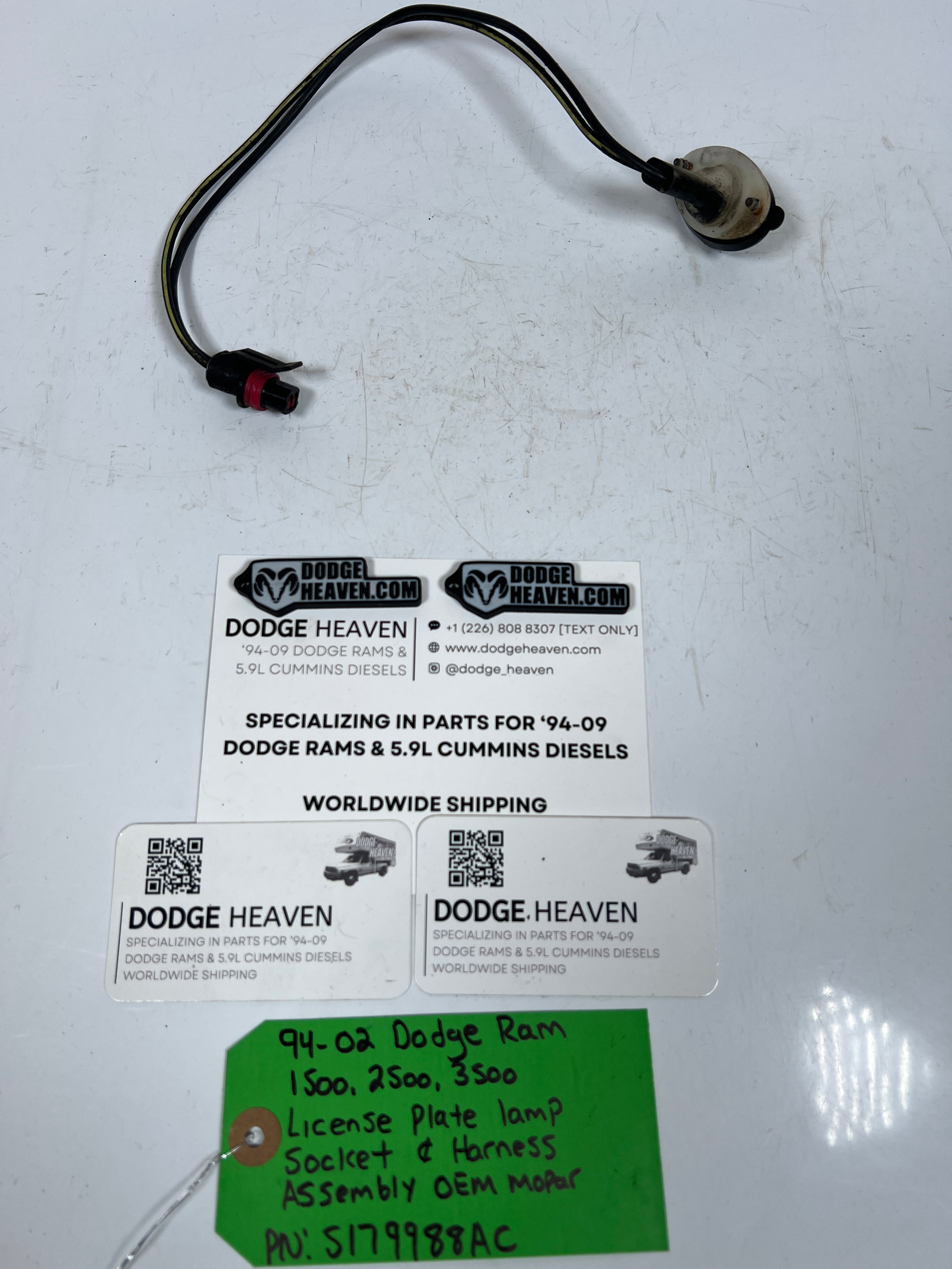 1994-2002 Dodge Ram Rear License Plate Light Socket & Harness